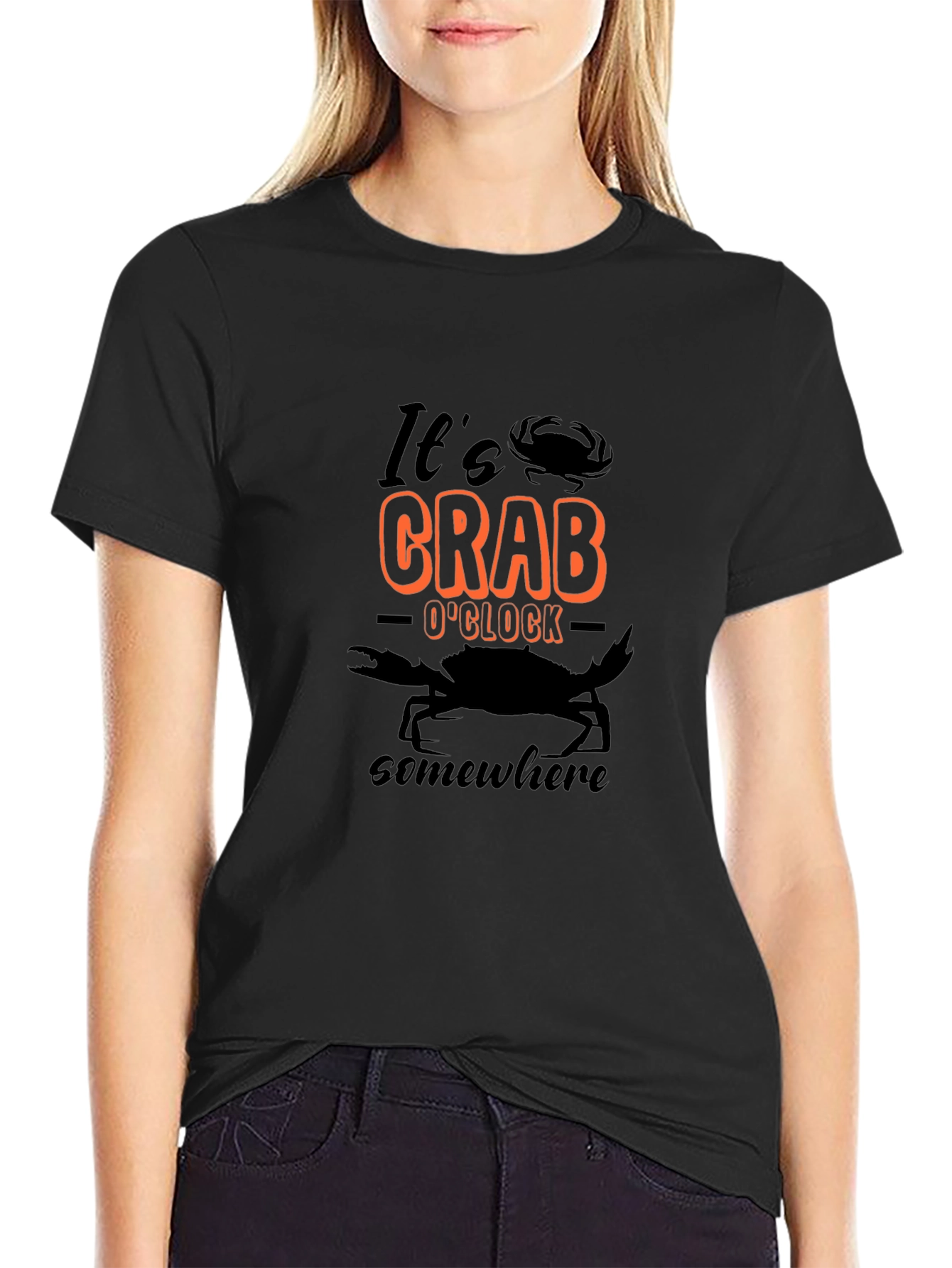 Its Crab OClock Somewhere T-Shirt - Black