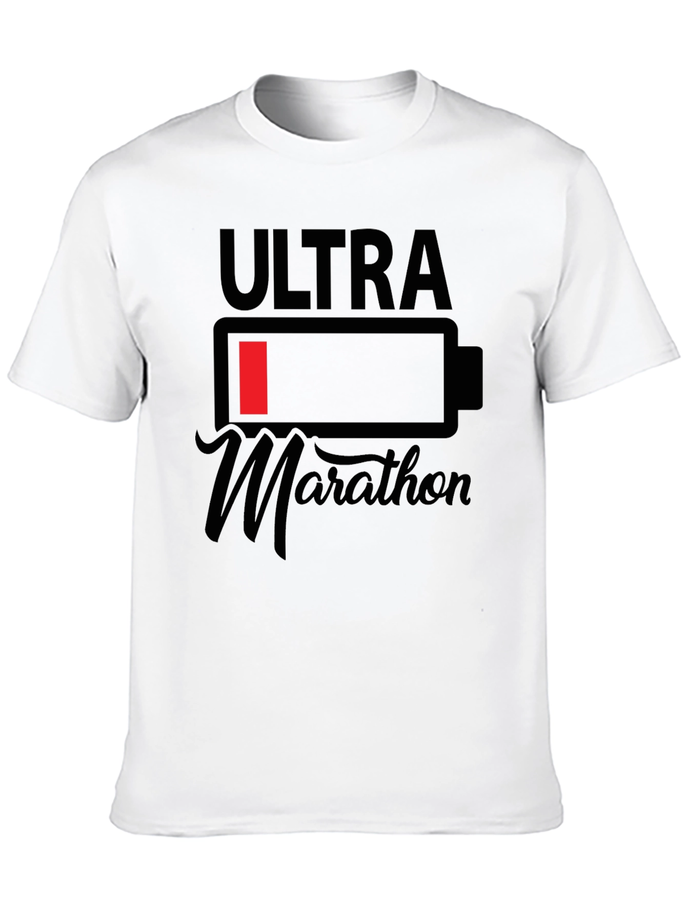 Ultra Marathon Low Battery Mens Black T-Shirt