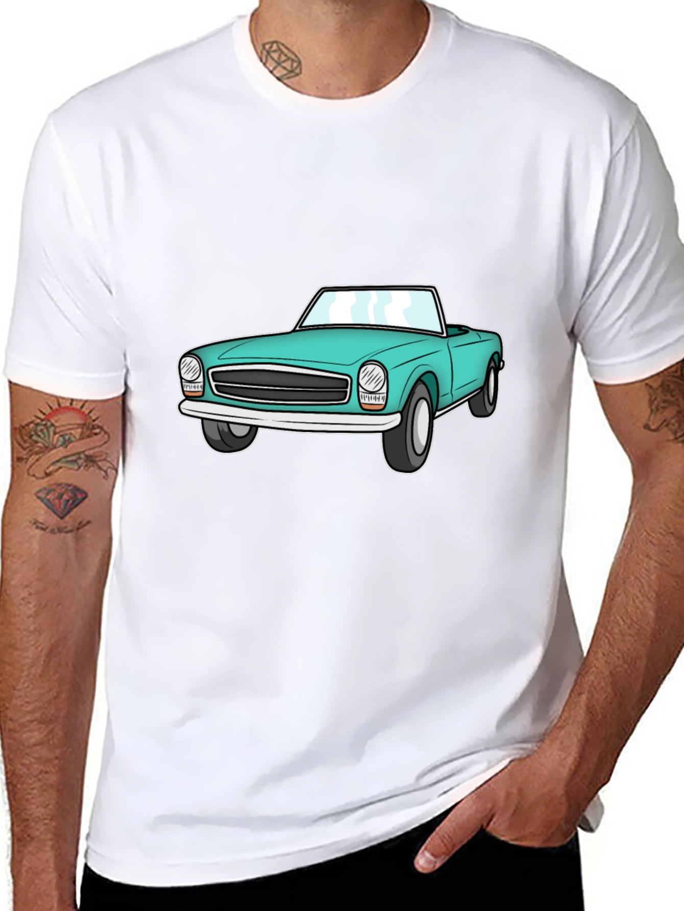 Retro Car Graphic Tee - Cool Roadster Design