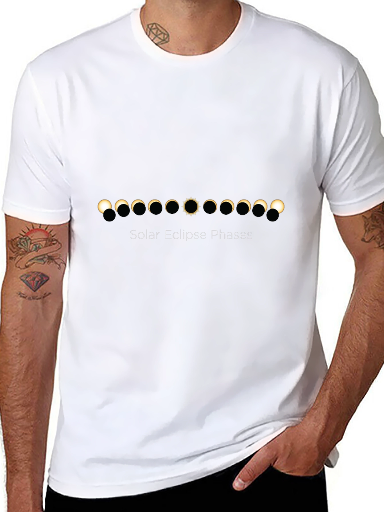 Solar Eclipse Phases Graphic T-Shirt - Astronomy Tee
