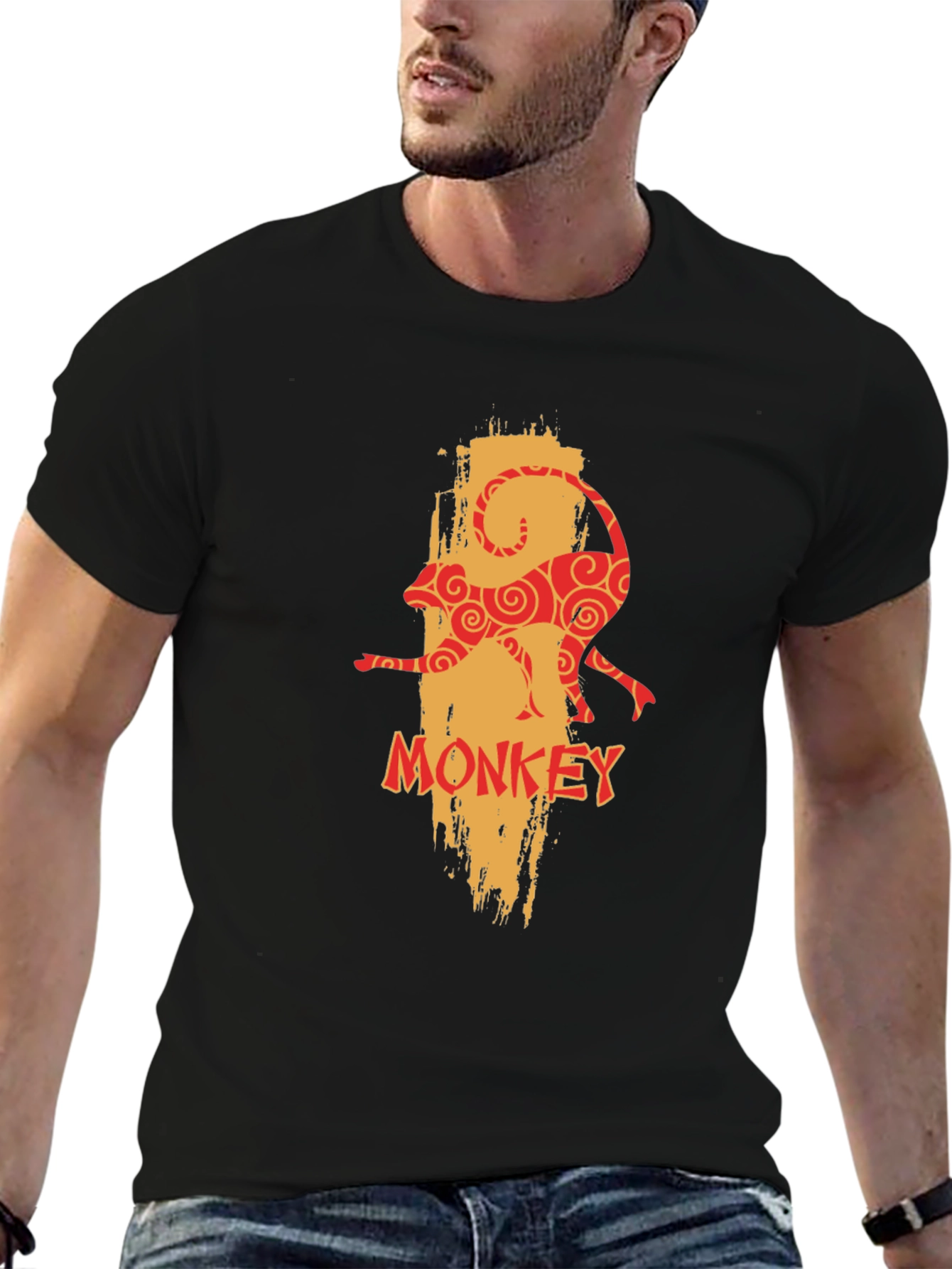 Monkey Graphic Print Tee - Unique Design