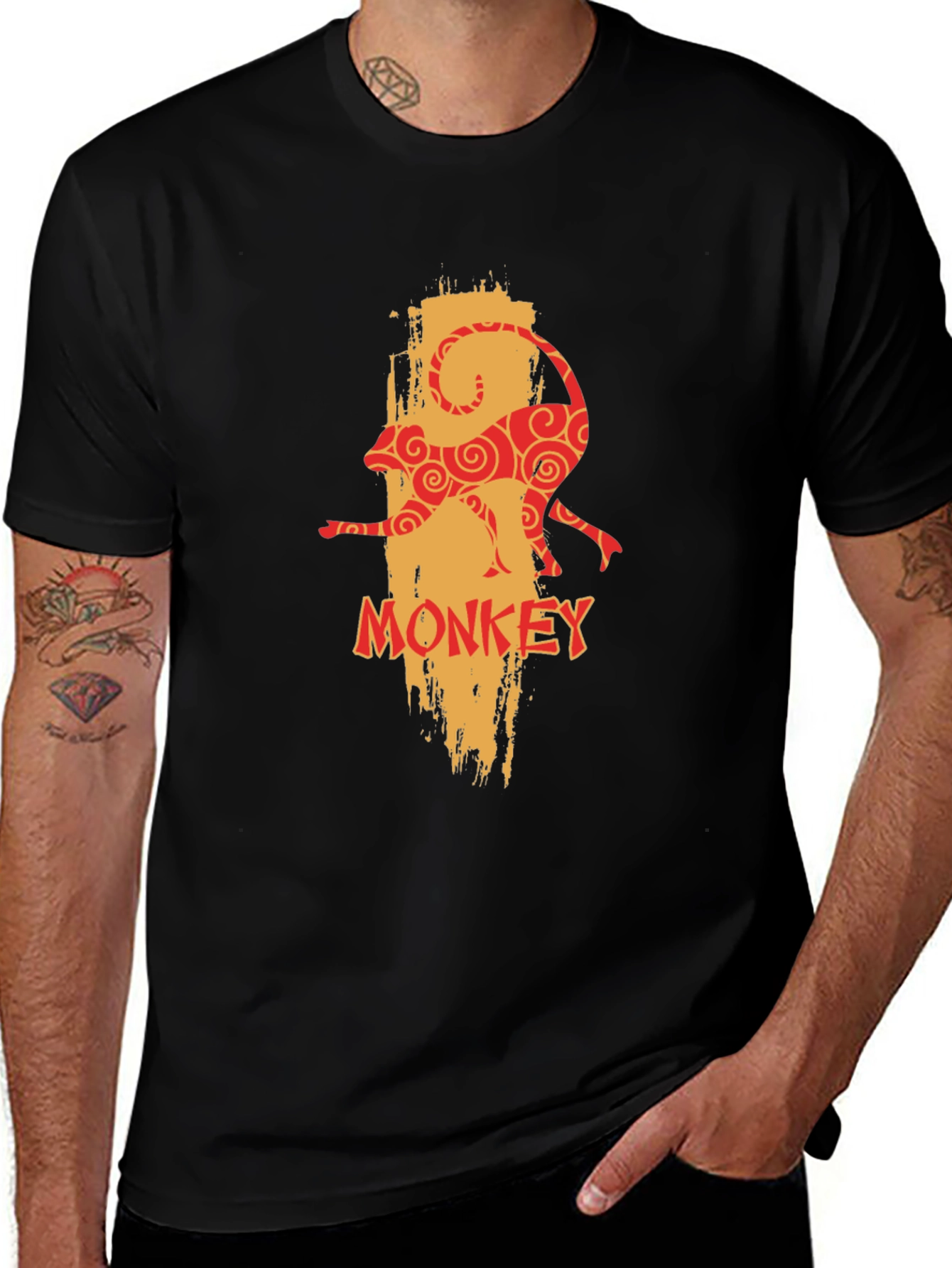 Monkey Graphic Print Tee - Unique Design