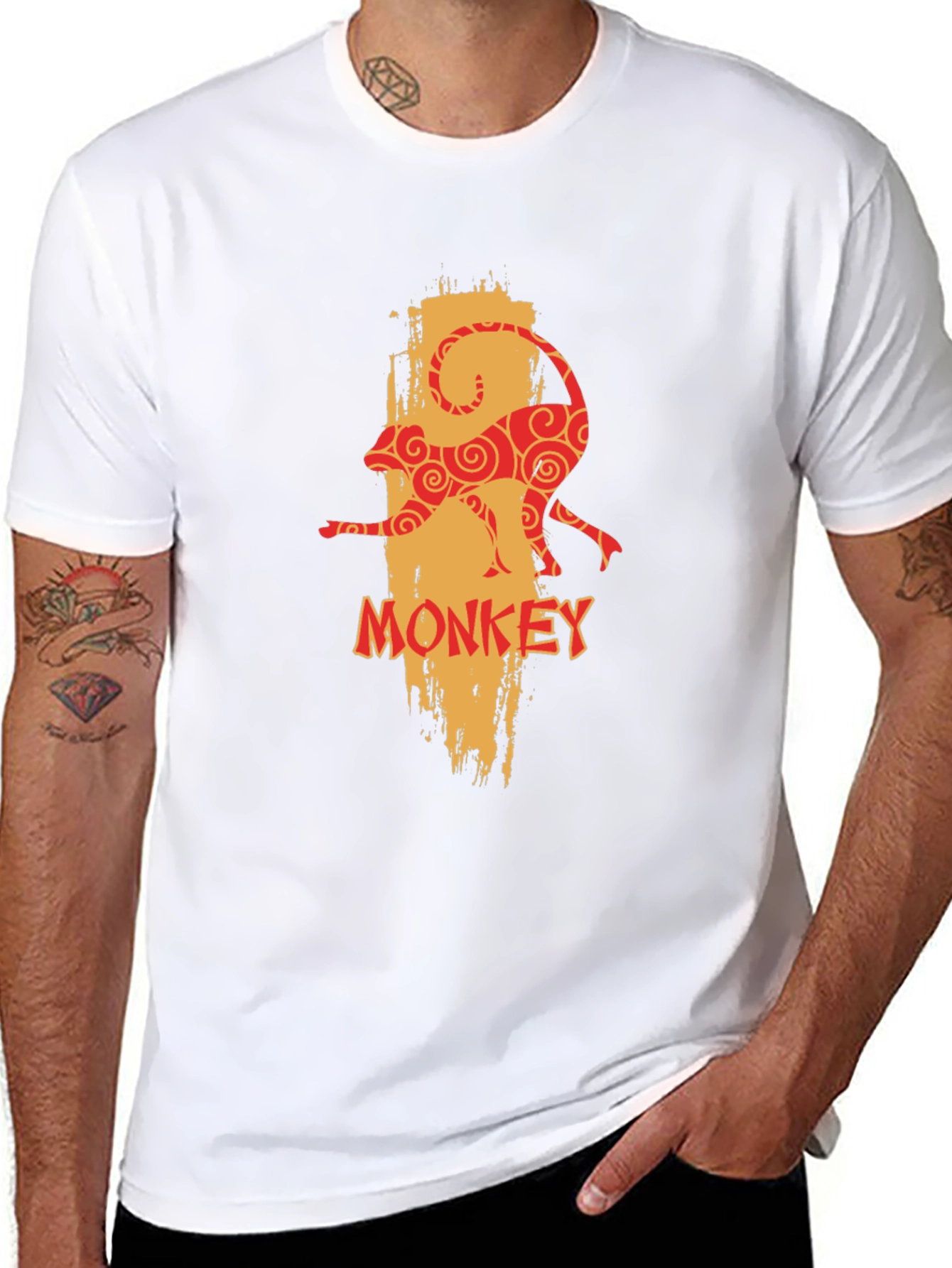 Monkey Graphic Print Tee - Unique Design