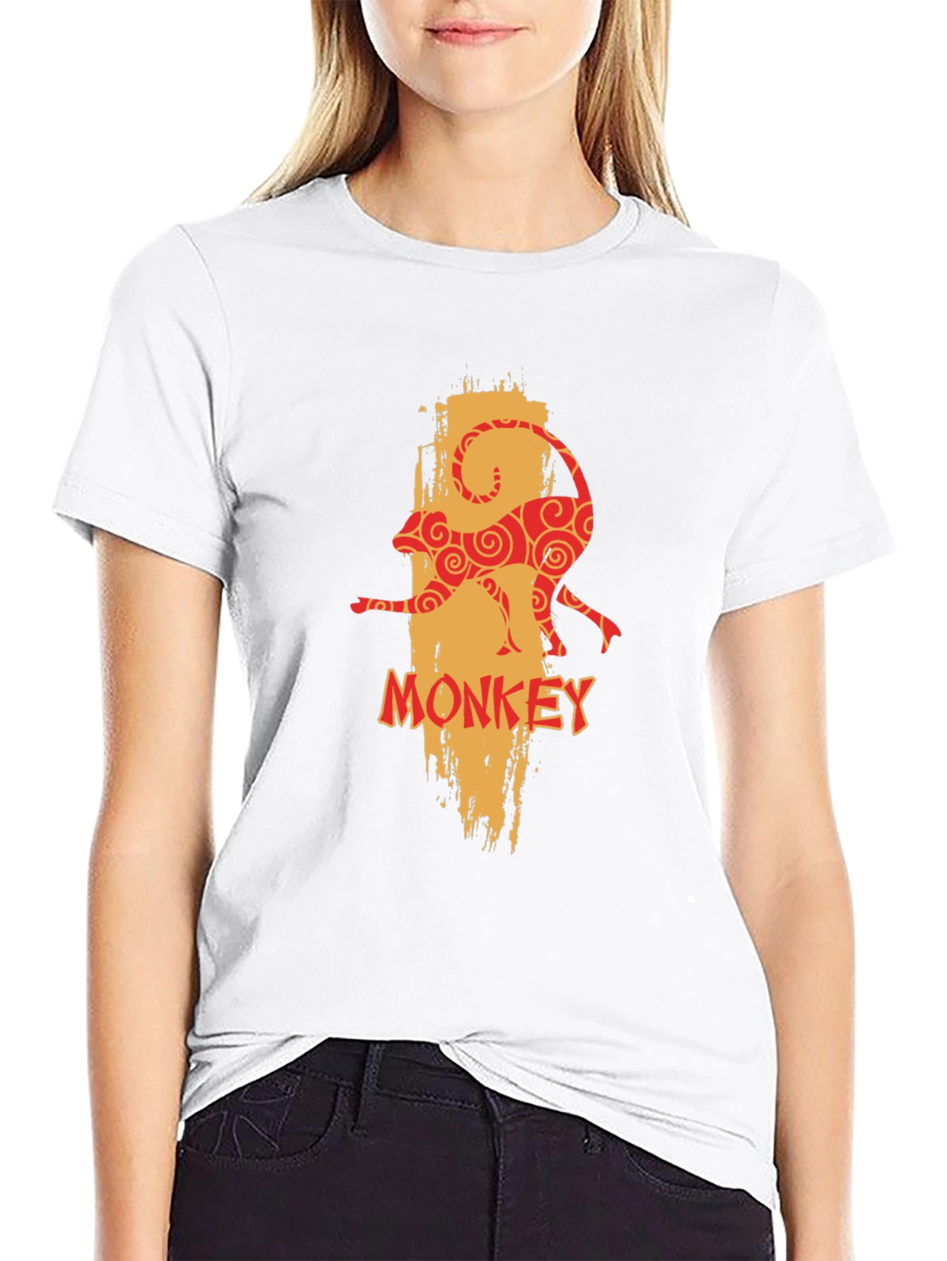Monkey Graphic Print Tee - Unique Design