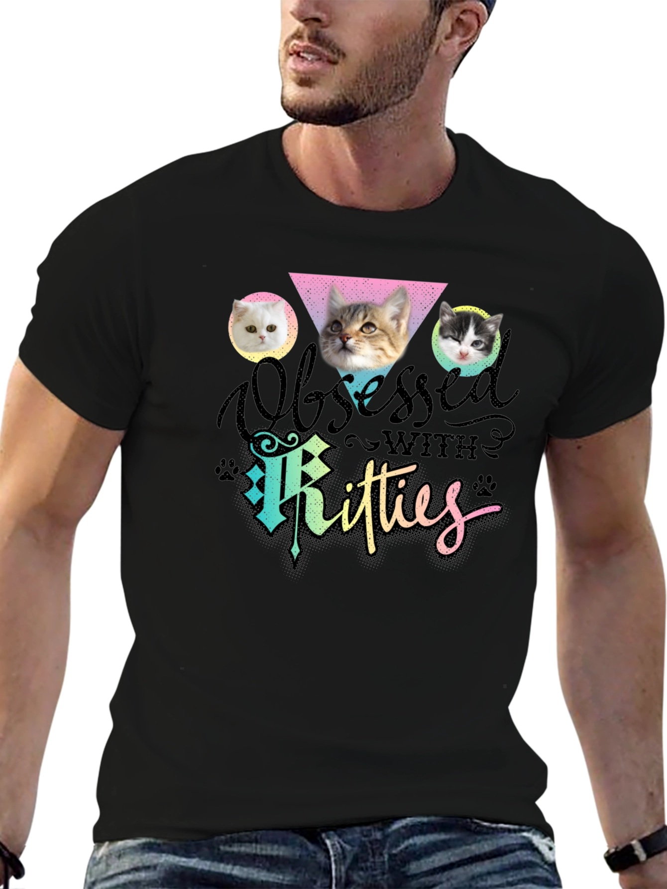 Obsessed with Kitties T-Shirt Cat Lover Tee