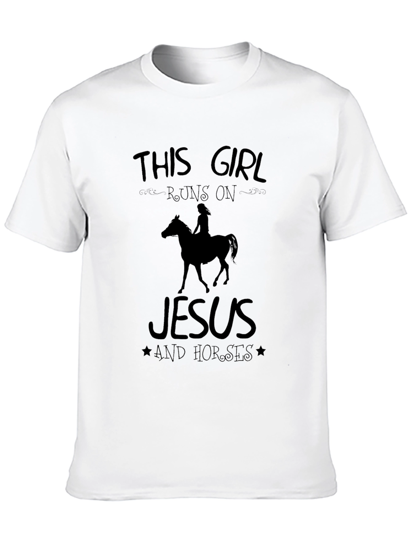 This Girl Runs On Jesus And Horses T-Shirt