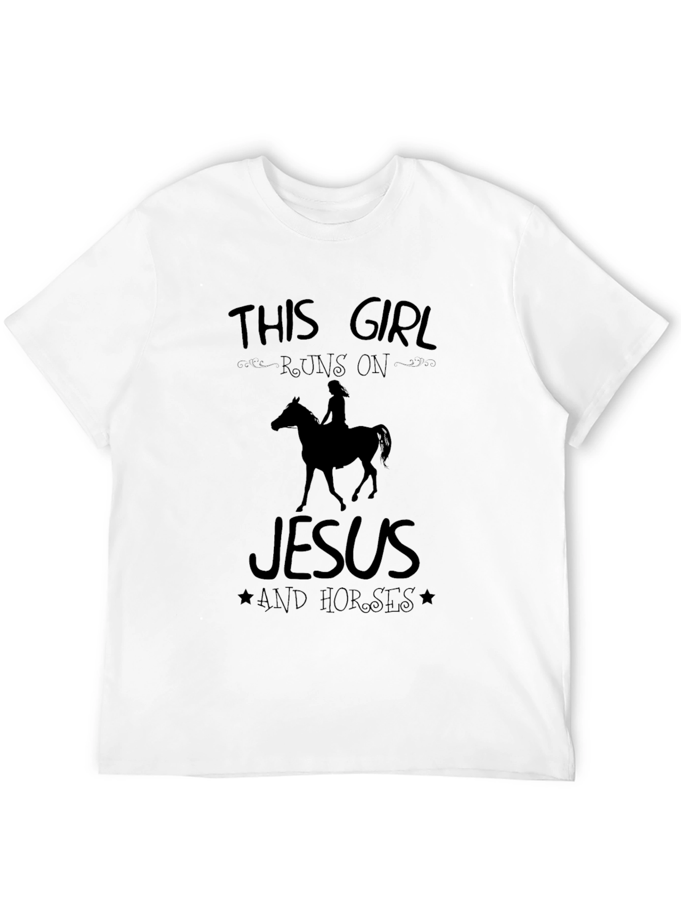 This Girl Runs On Jesus And Horses T-Shirt