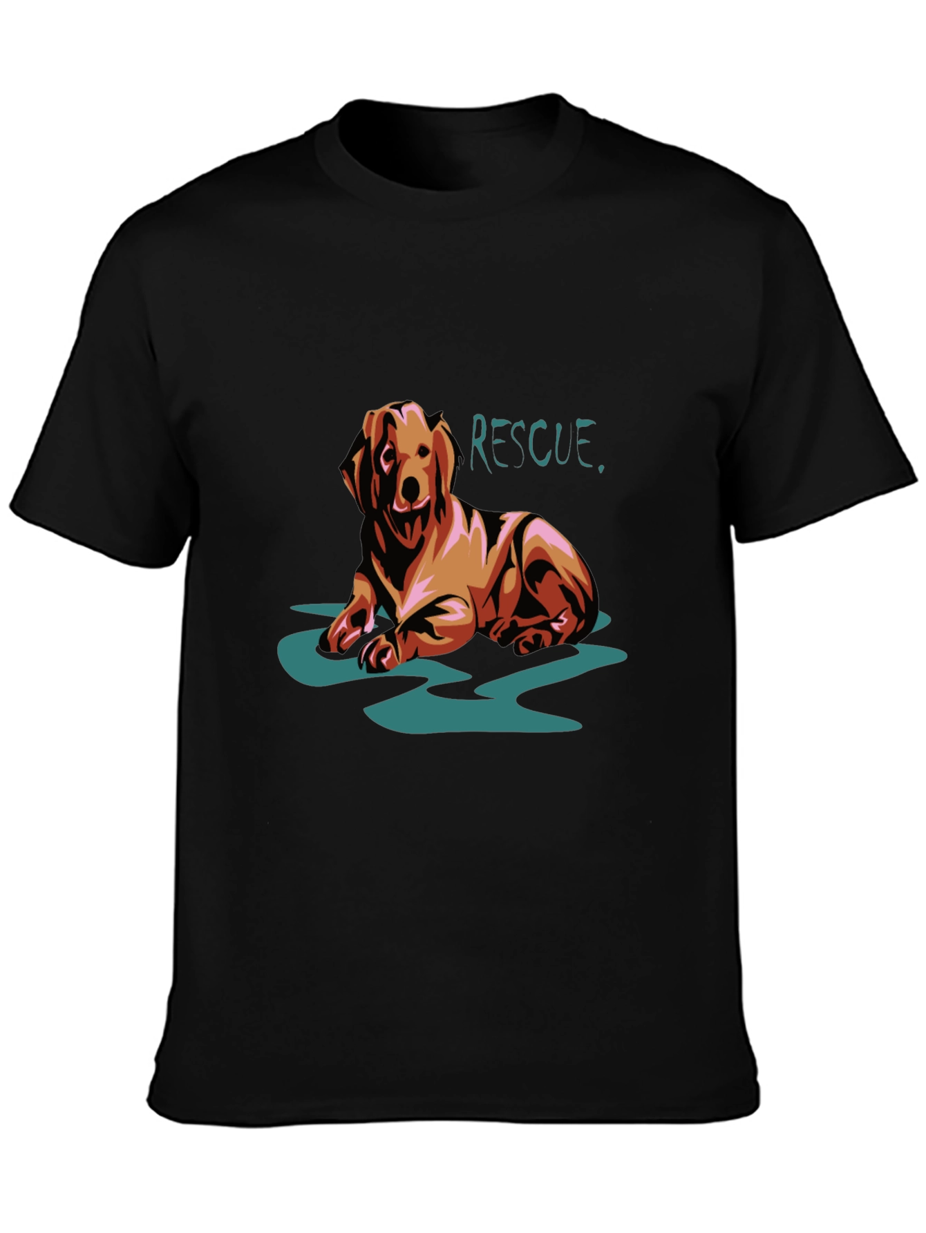 Dog Rescue Graphic T-Shirt - Black