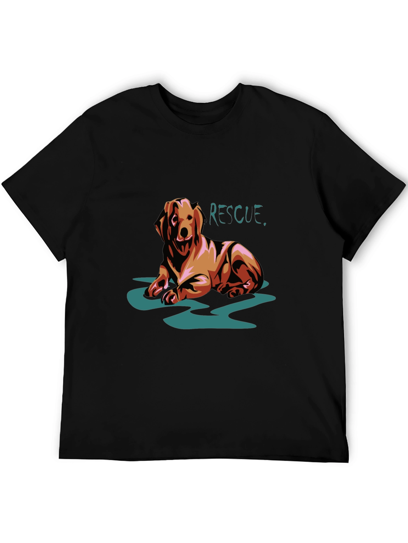 Dog Rescue Graphic T-Shirt - Black