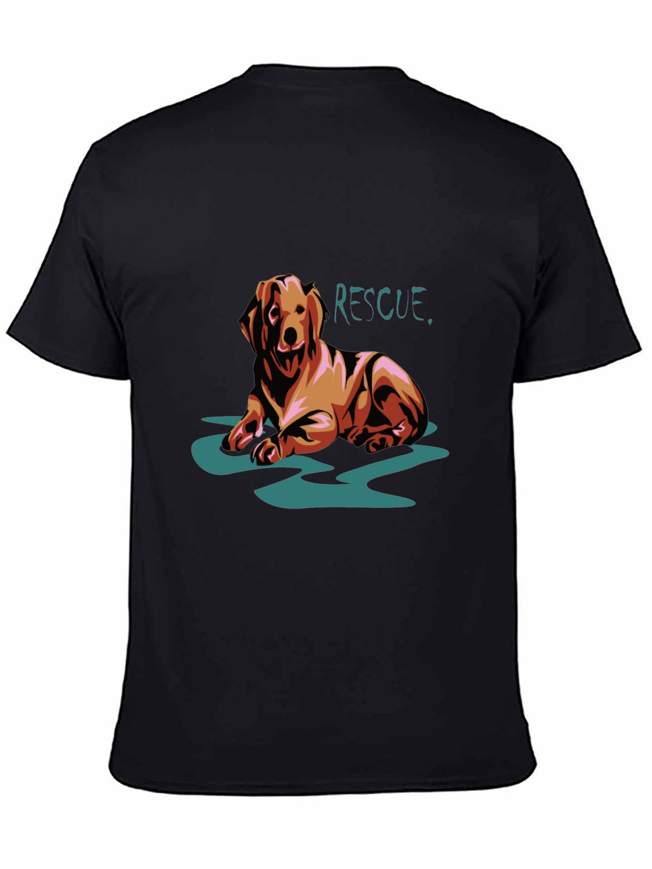Dog Rescue Graphic T-Shirt - Black