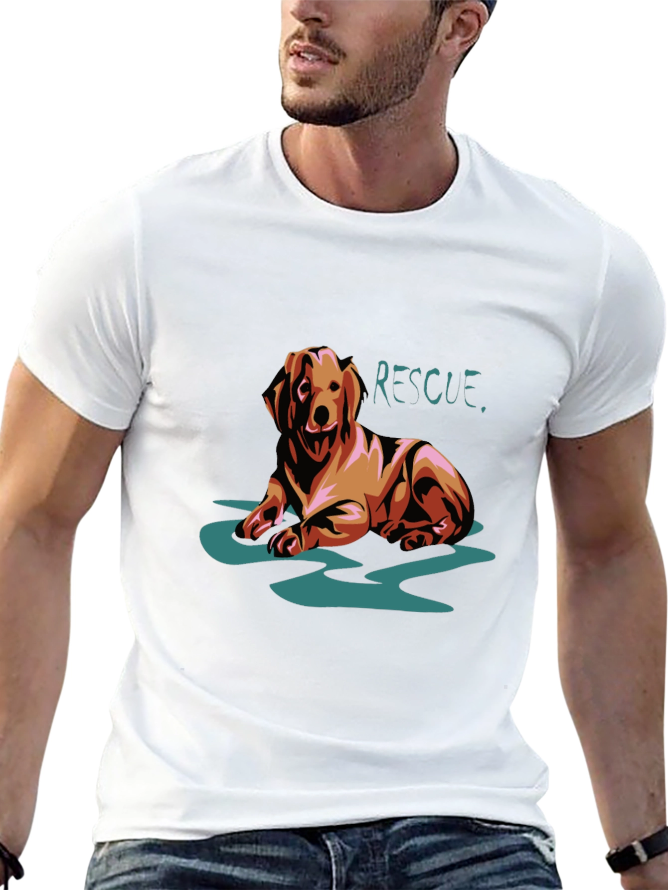 Dog Rescue Graphic T-Shirt - Black