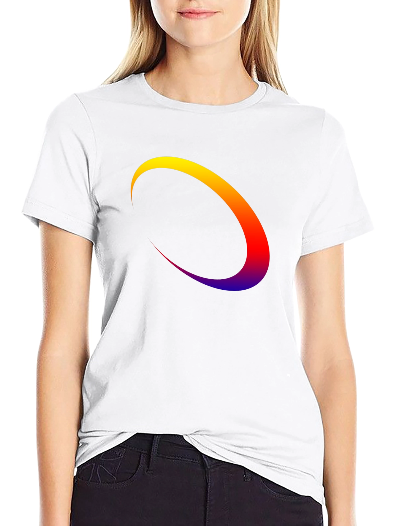 Abstract Arc Graphic Tee - Modern Style
