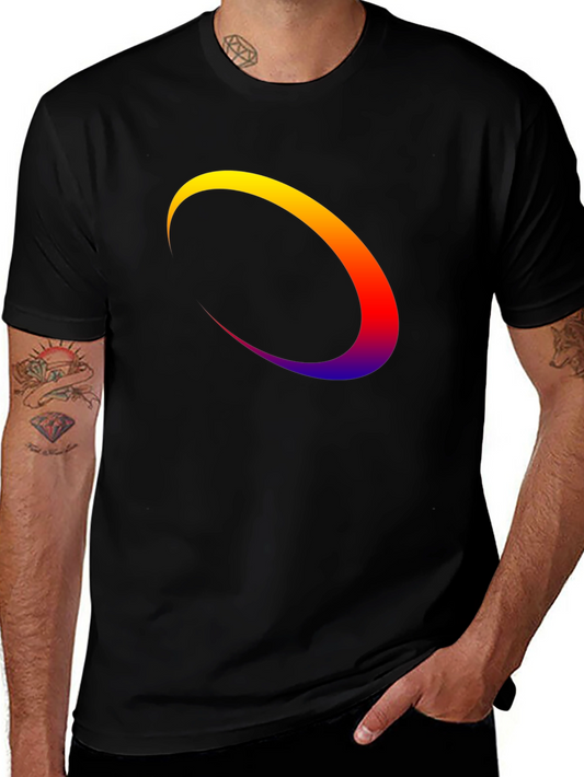 Abstract Arc Graphic Tee - Modern Style