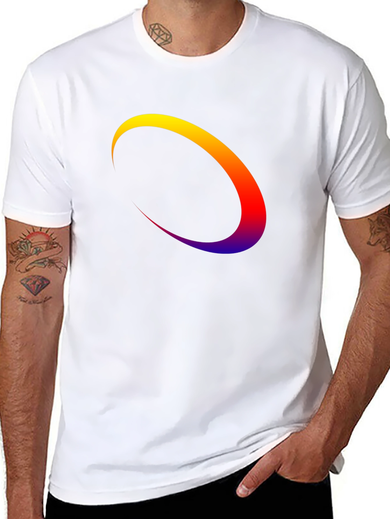 Abstract Arc Graphic Tee - Modern Style