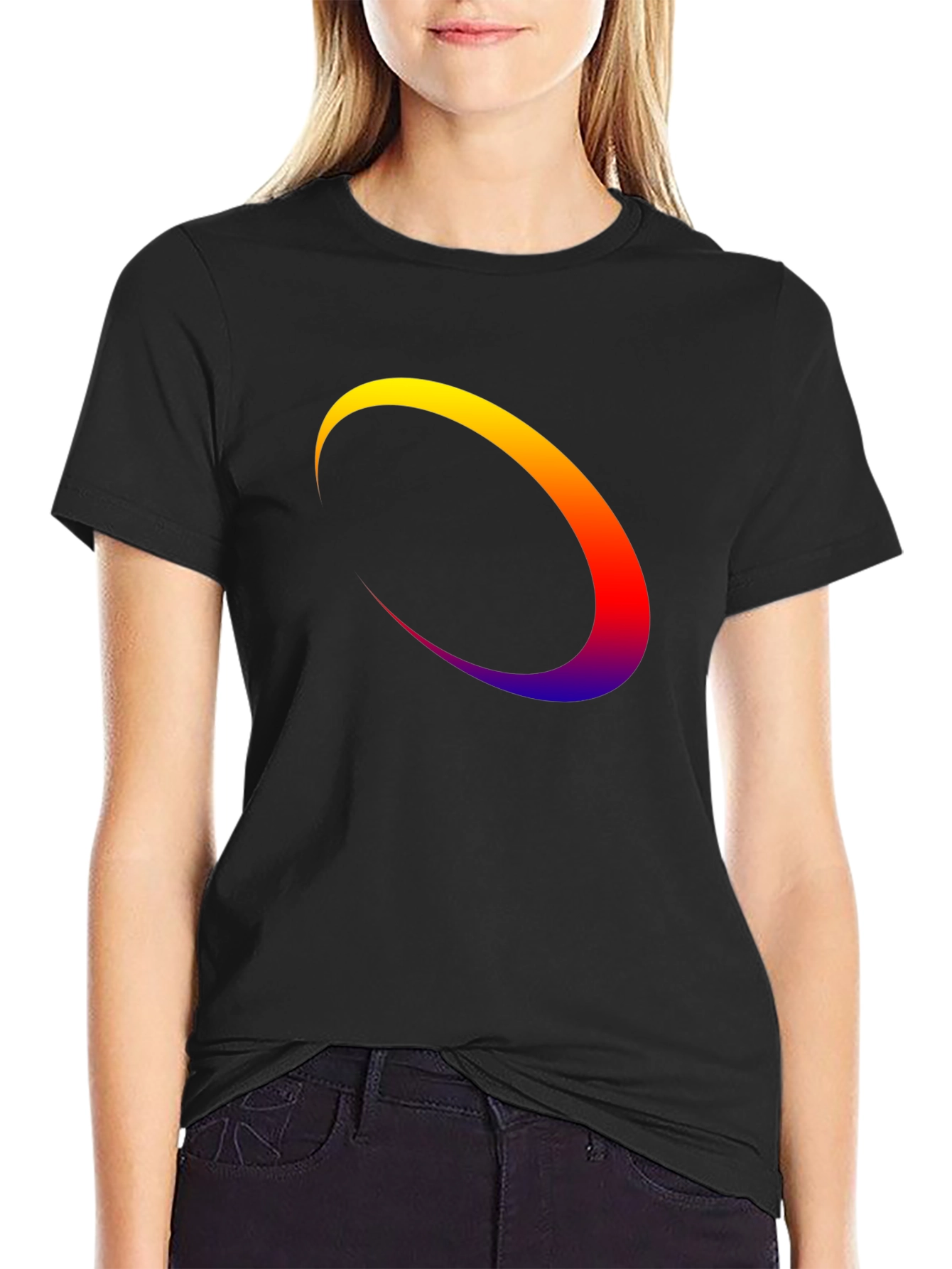 Abstract Arc Graphic Tee - Modern Style