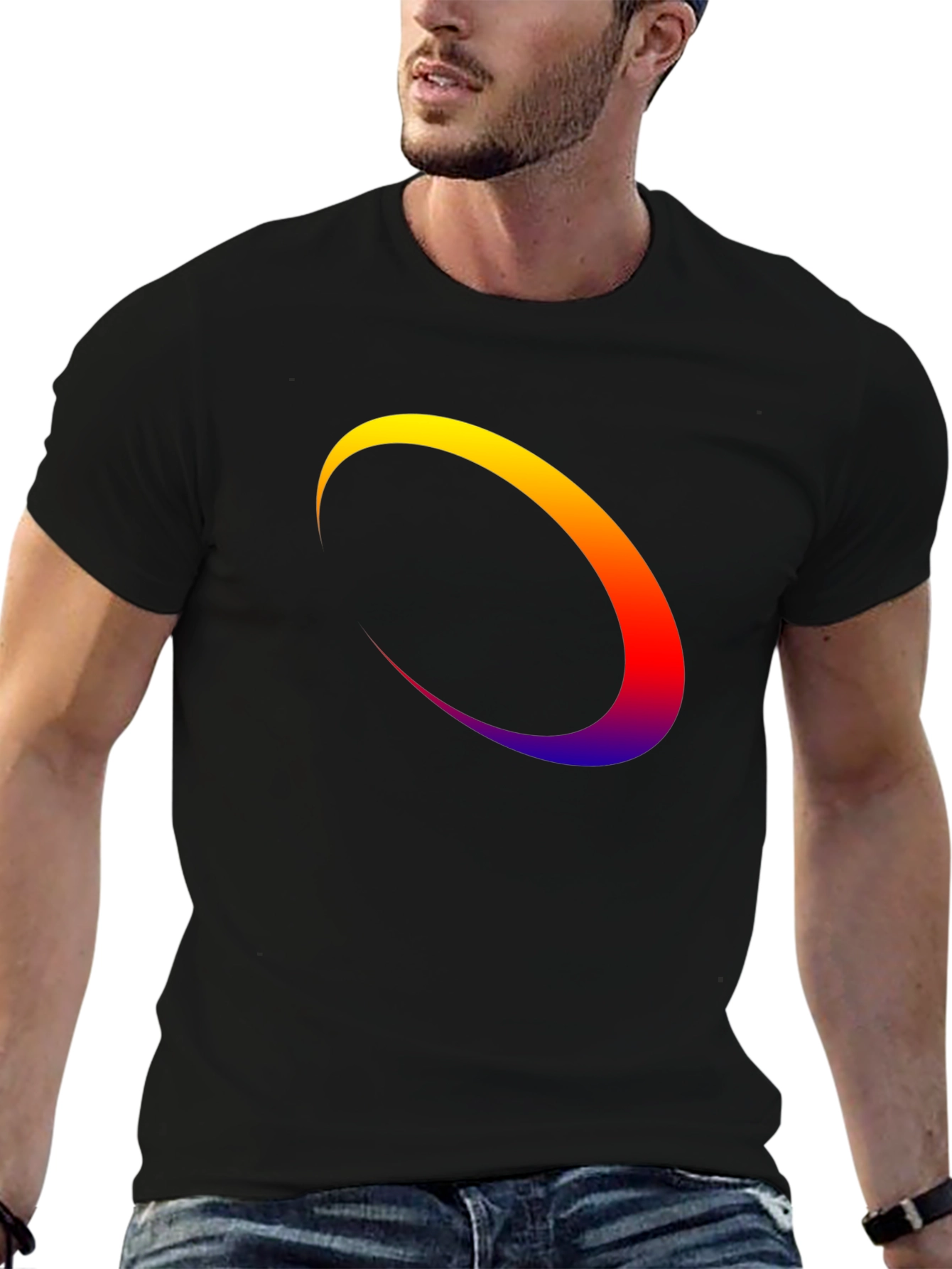 Abstract Arc Graphic Tee - Modern Style