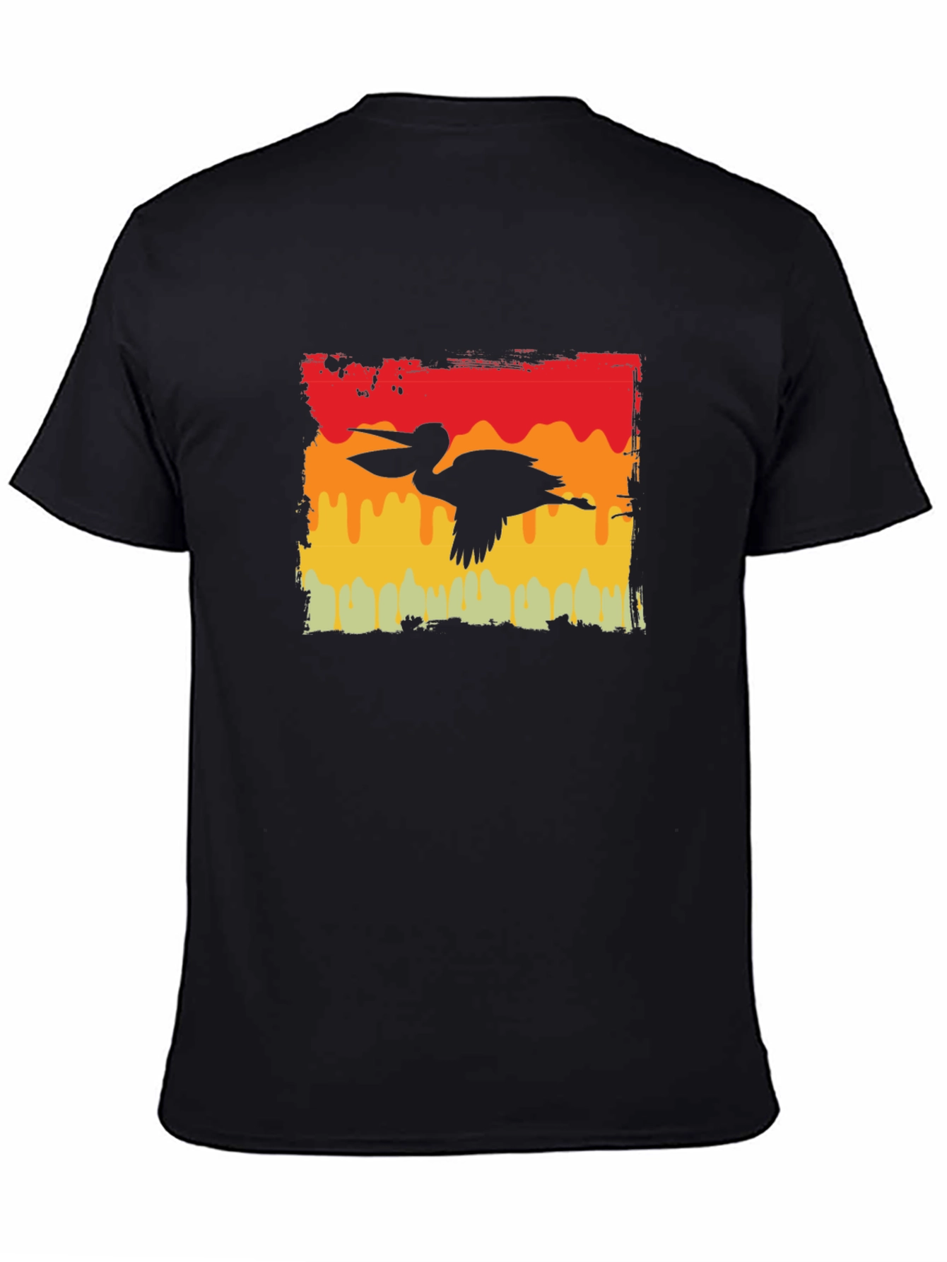 Retro Pelican Graphic Tee - Black