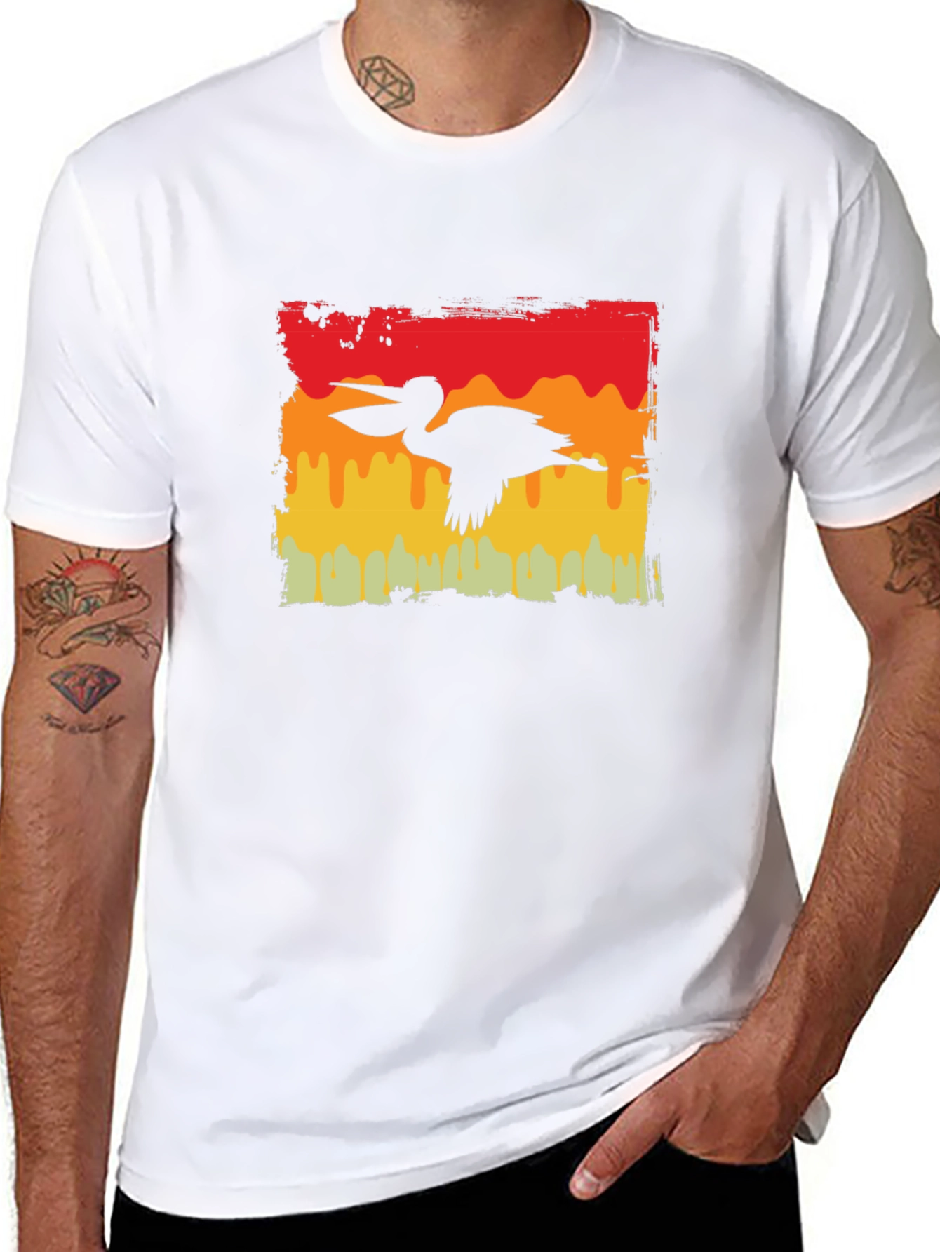 Retro Pelican Graphic Tee - Black