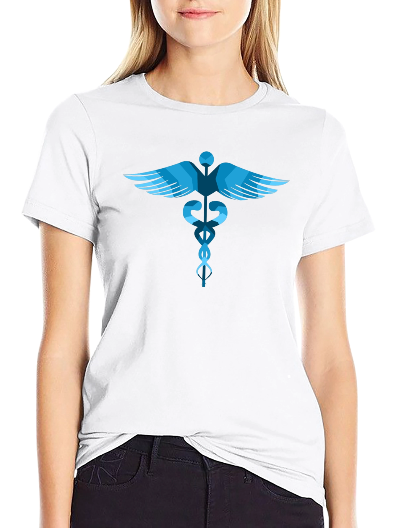 Caduceus Graphic Tee - Black Cotton T-Shirt