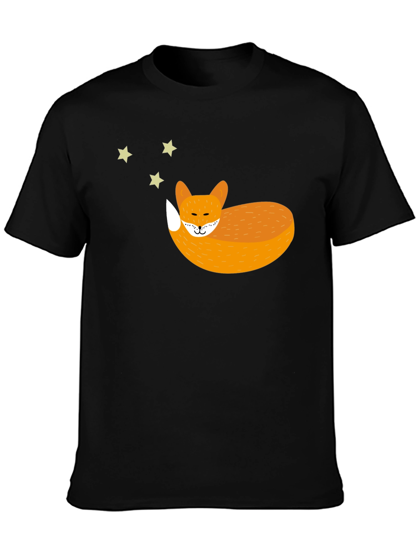 Sleeping Fox Graphic Tee - Unisex Black T-Shirt