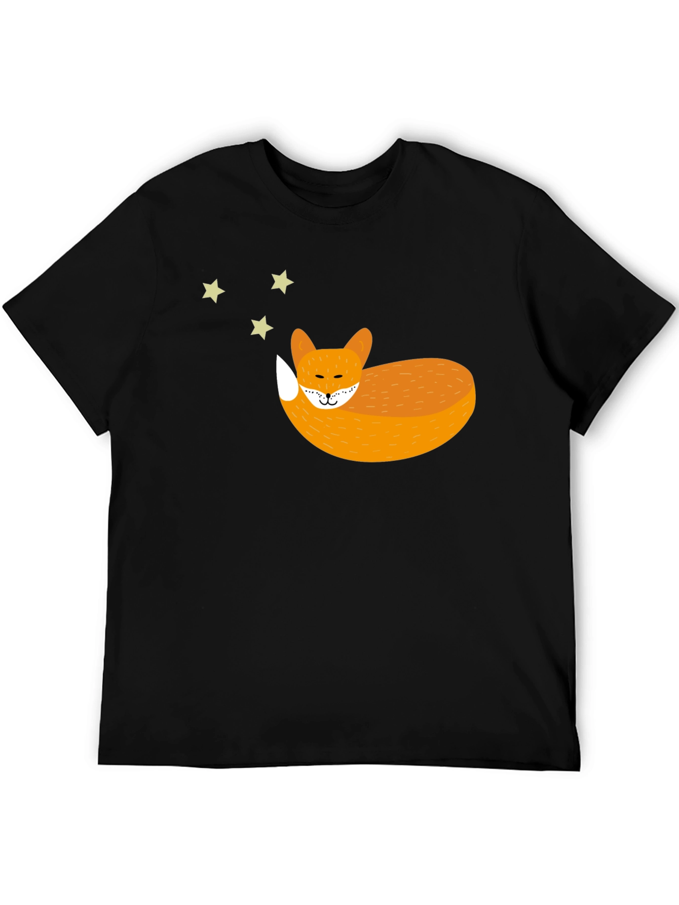 Sleeping Fox Graphic Tee - Unisex Black T-Shirt
