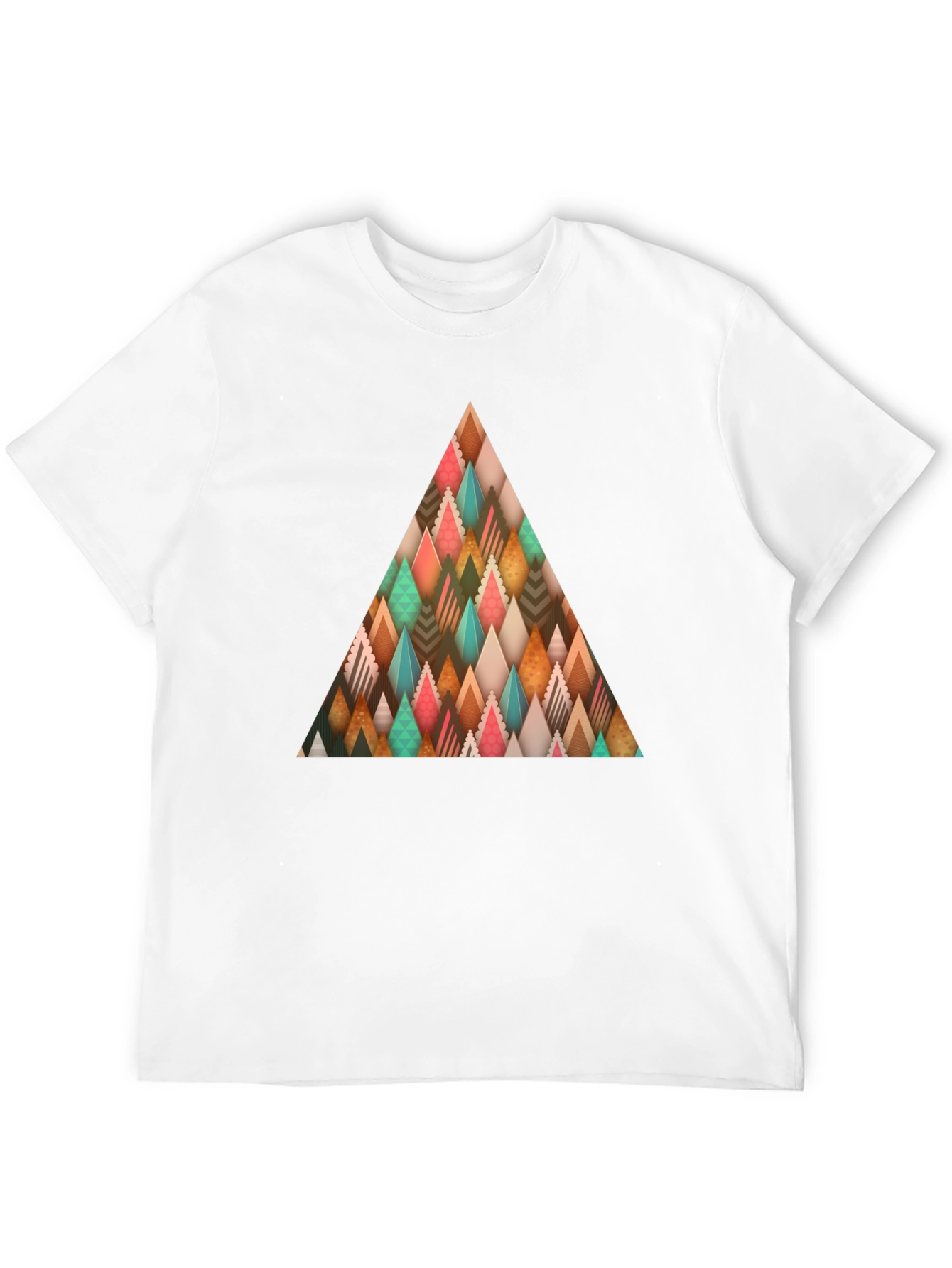 Abstract Geometric Triangle Graphic Tee - Mens Black T-Shirt