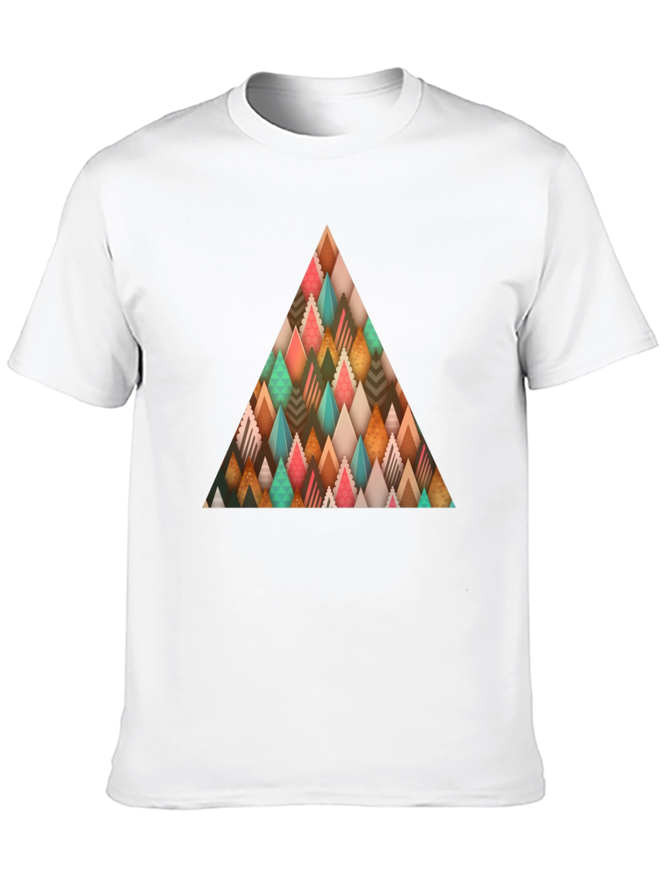 Abstract Geometric Triangle Graphic Tee - Mens Black T-Shirt