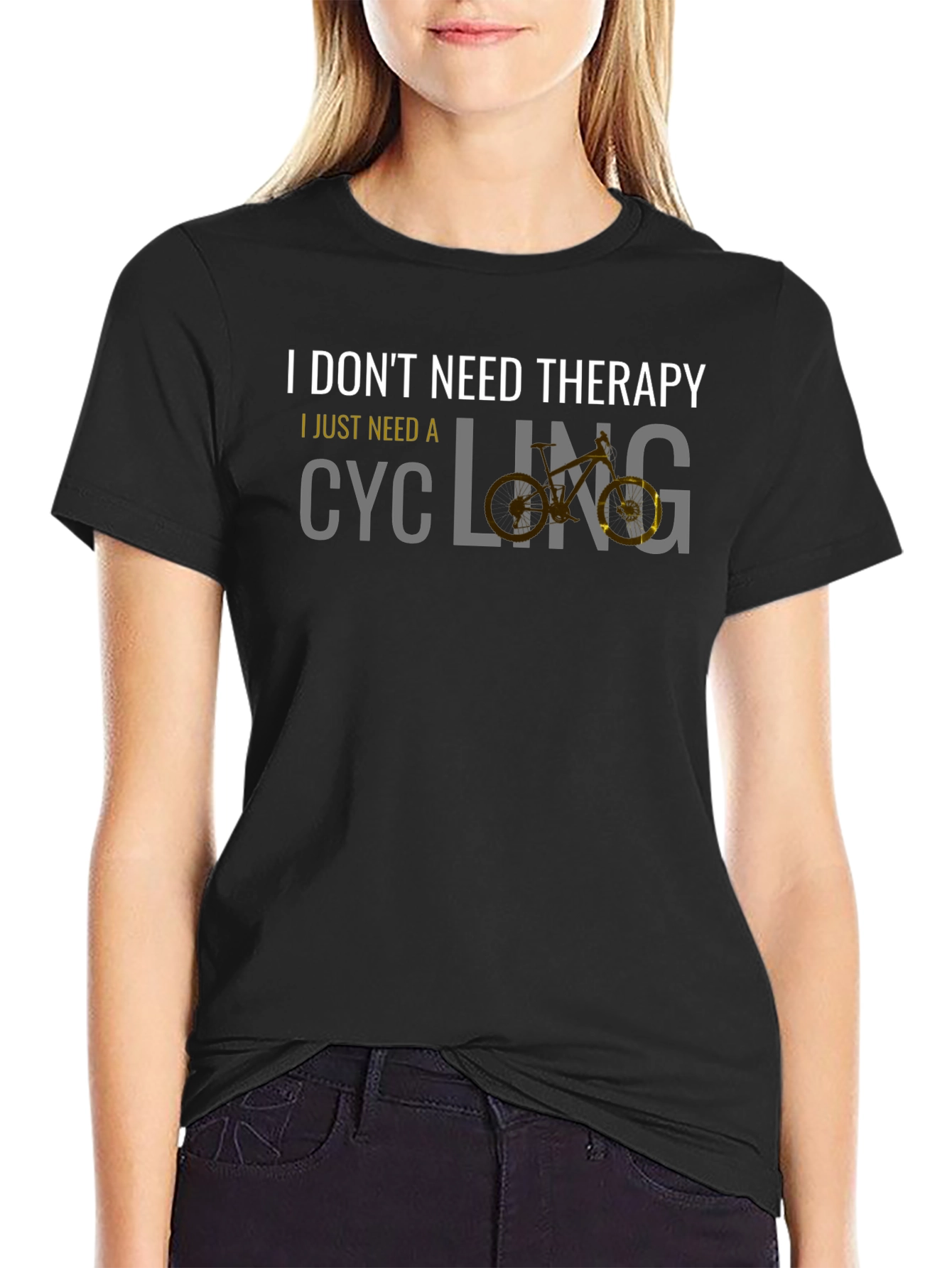 Cycling Therapy Graphic Tee - Black