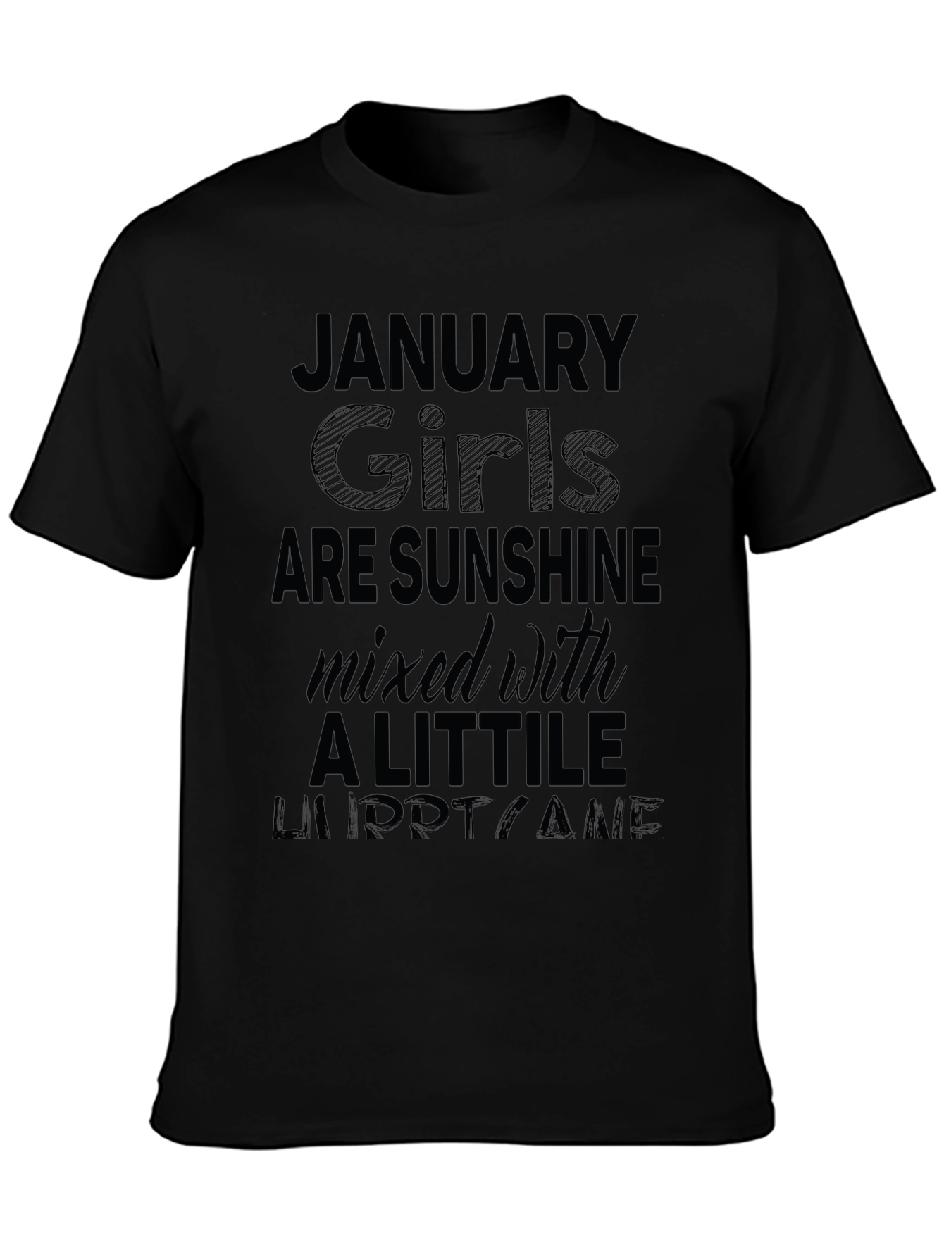 January Girls Sunshine Hurricane Black T-Shirt