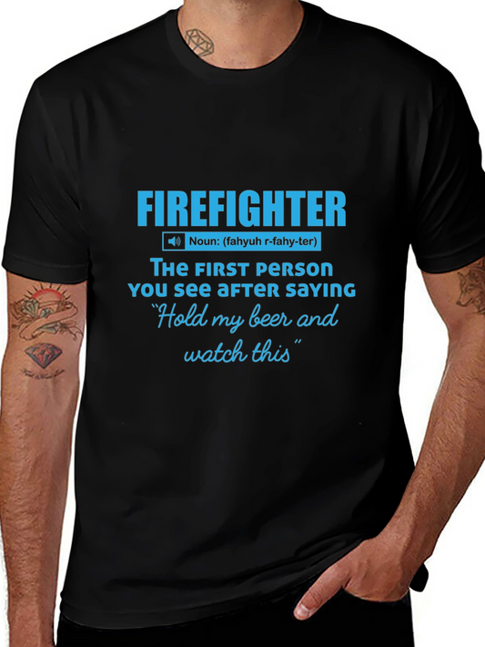 Firefighter Definition Graphic Tee - Humor Shirt