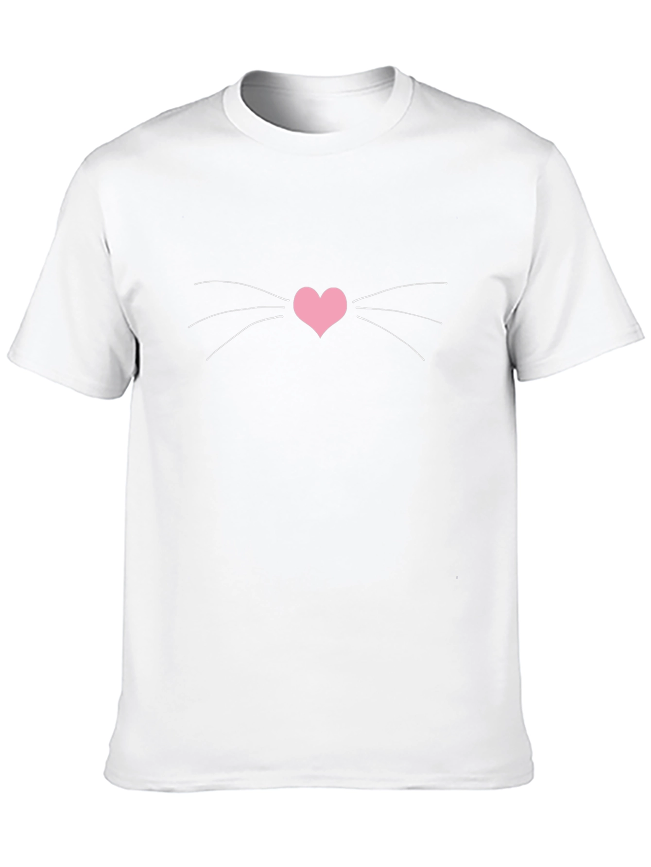 Heart Cat Whiskers Graphic Tee - Black