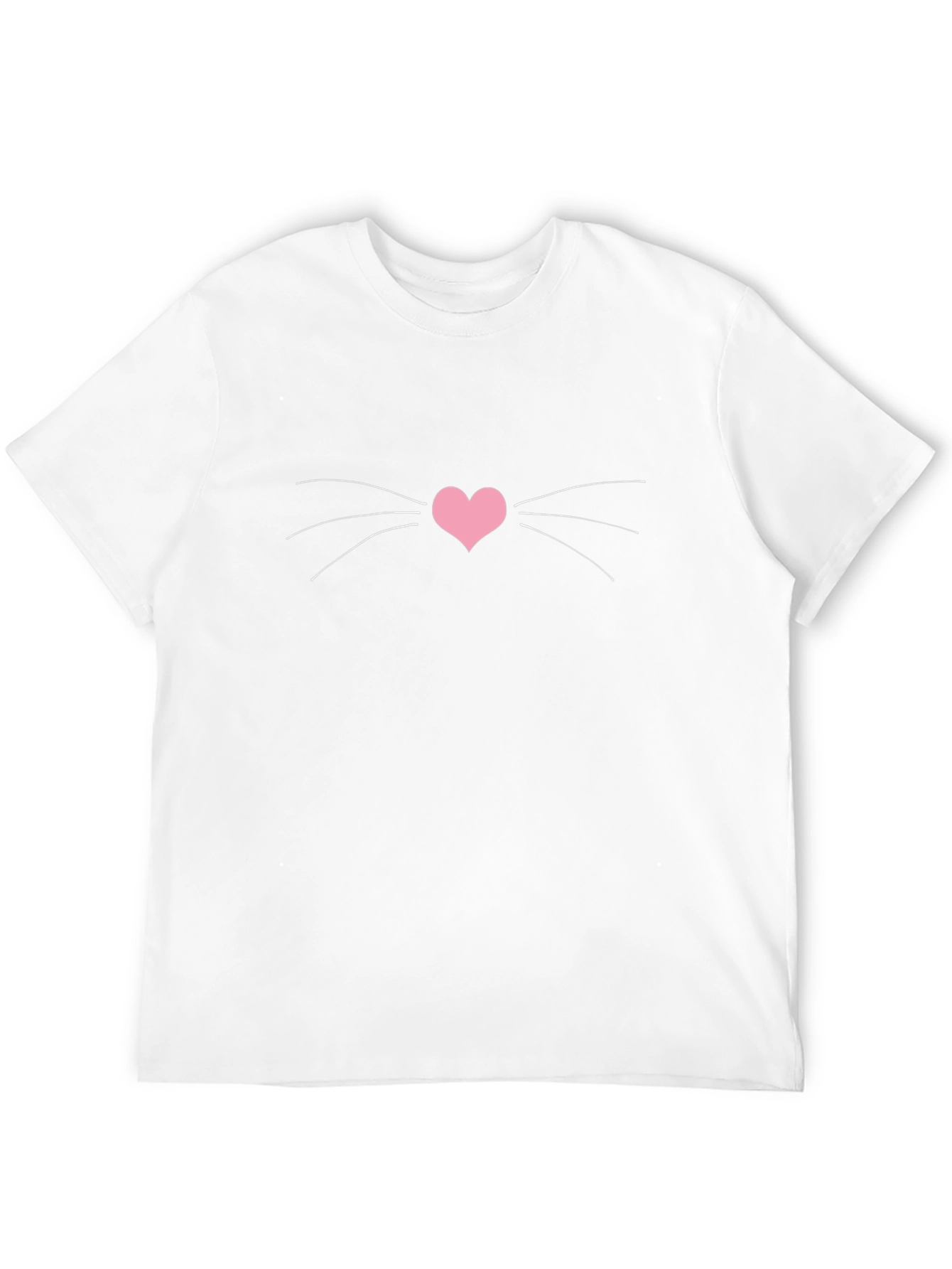Heart Cat Whiskers Graphic Tee - Black