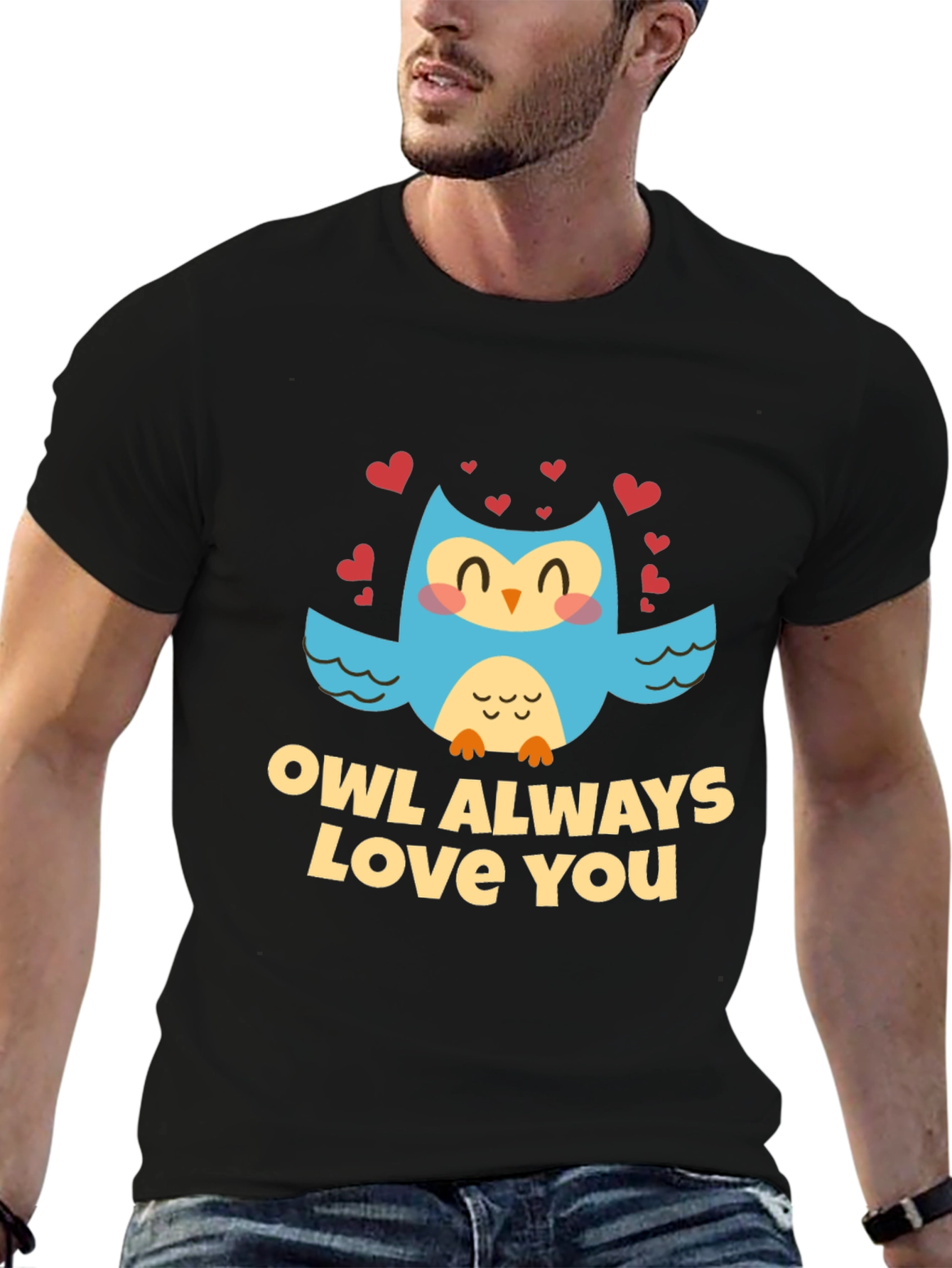 Owl Always Love You Graphic Black T-Shirt