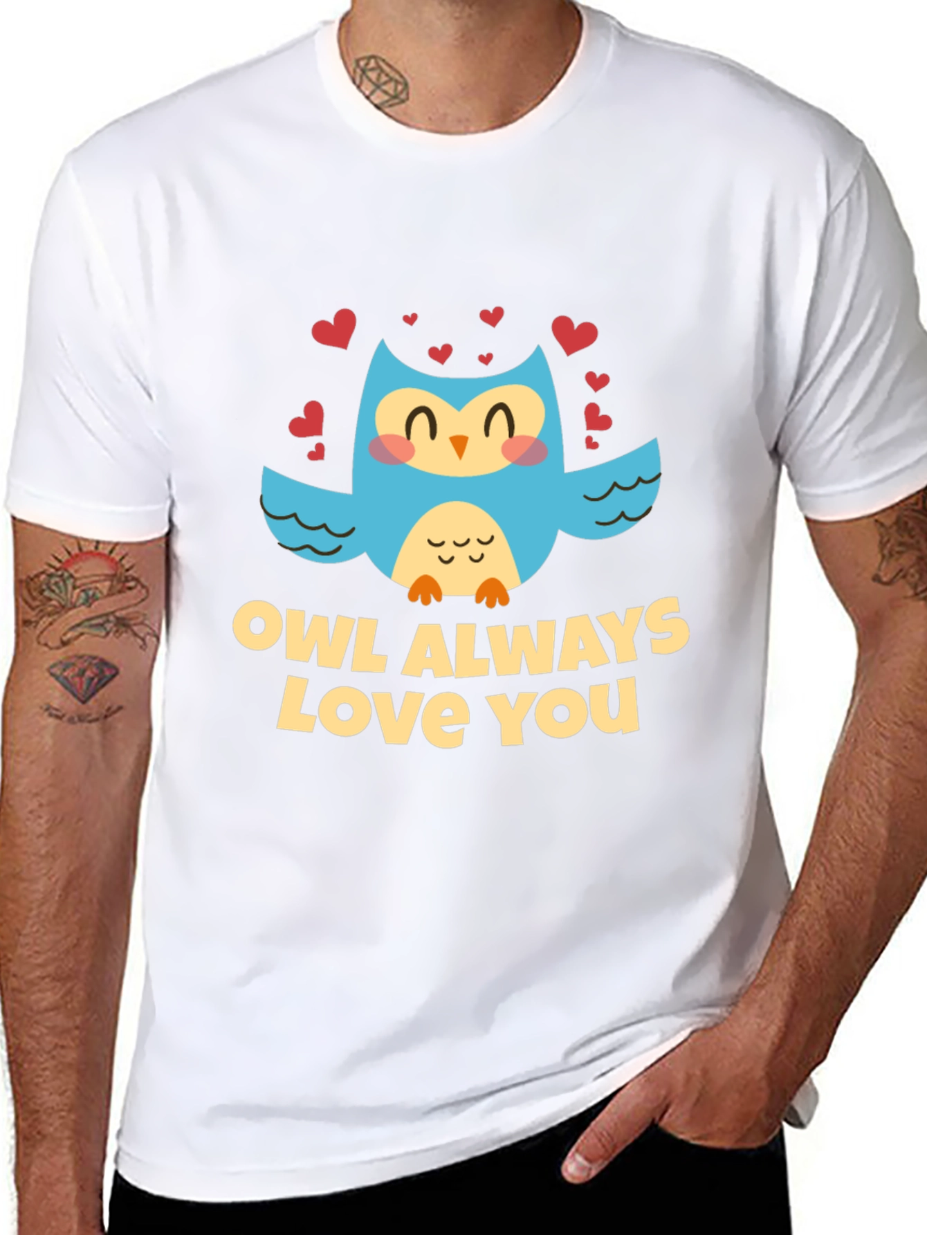 Owl Always Love You Graphic Black T-Shirt