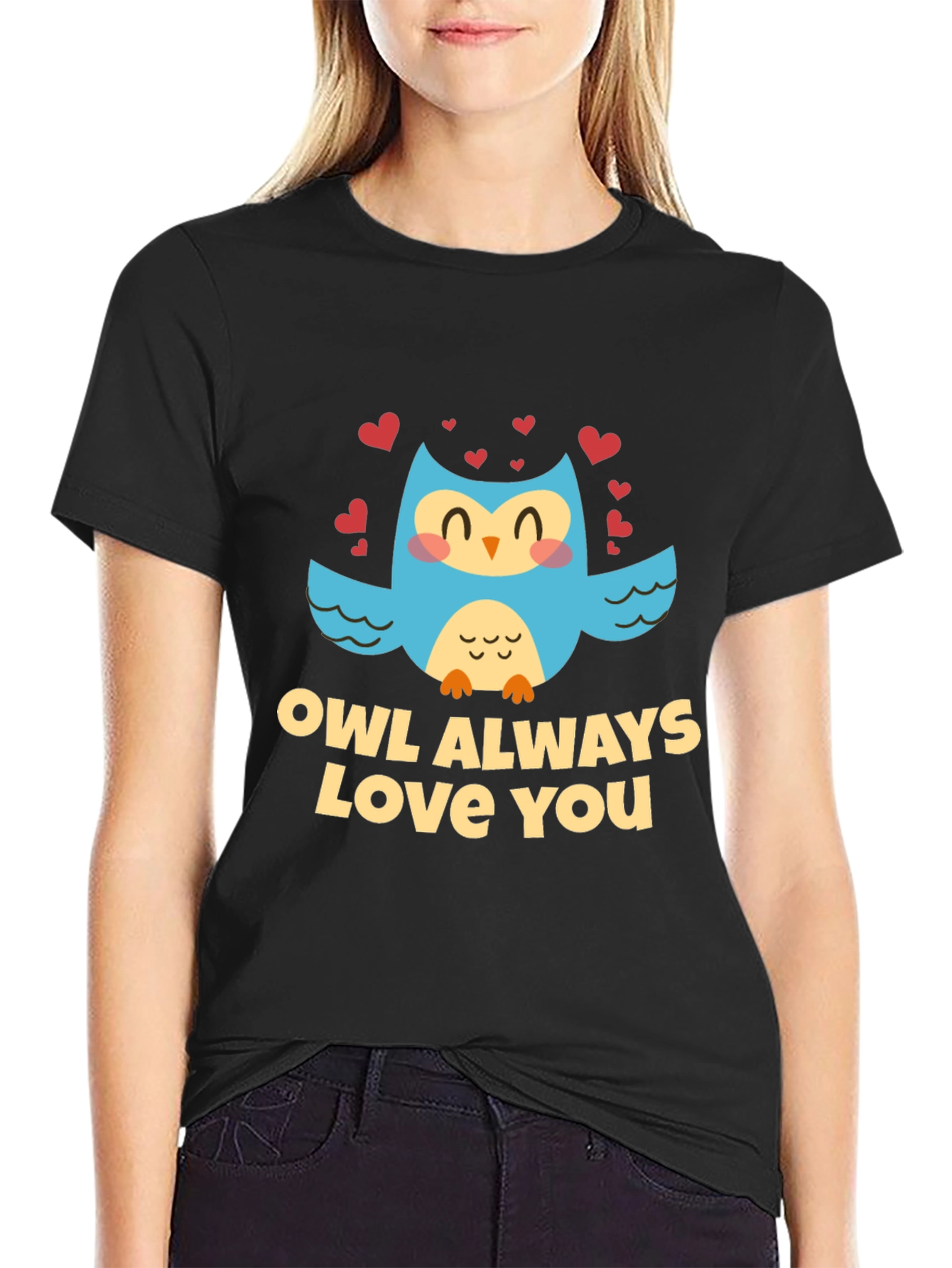 Owl Always Love You Graphic Black T-Shirt