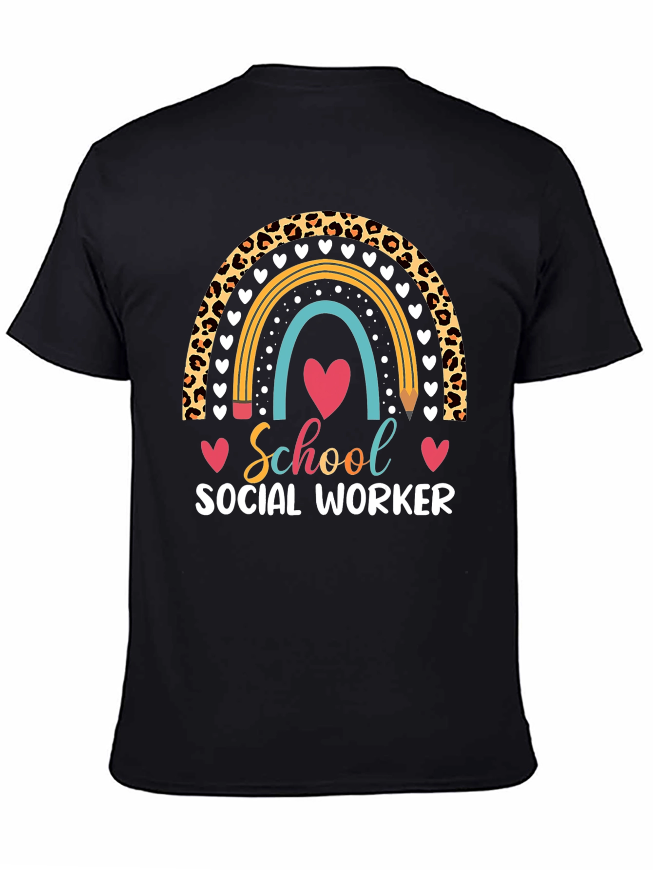 School Social Worker Rainbow T-Shirt