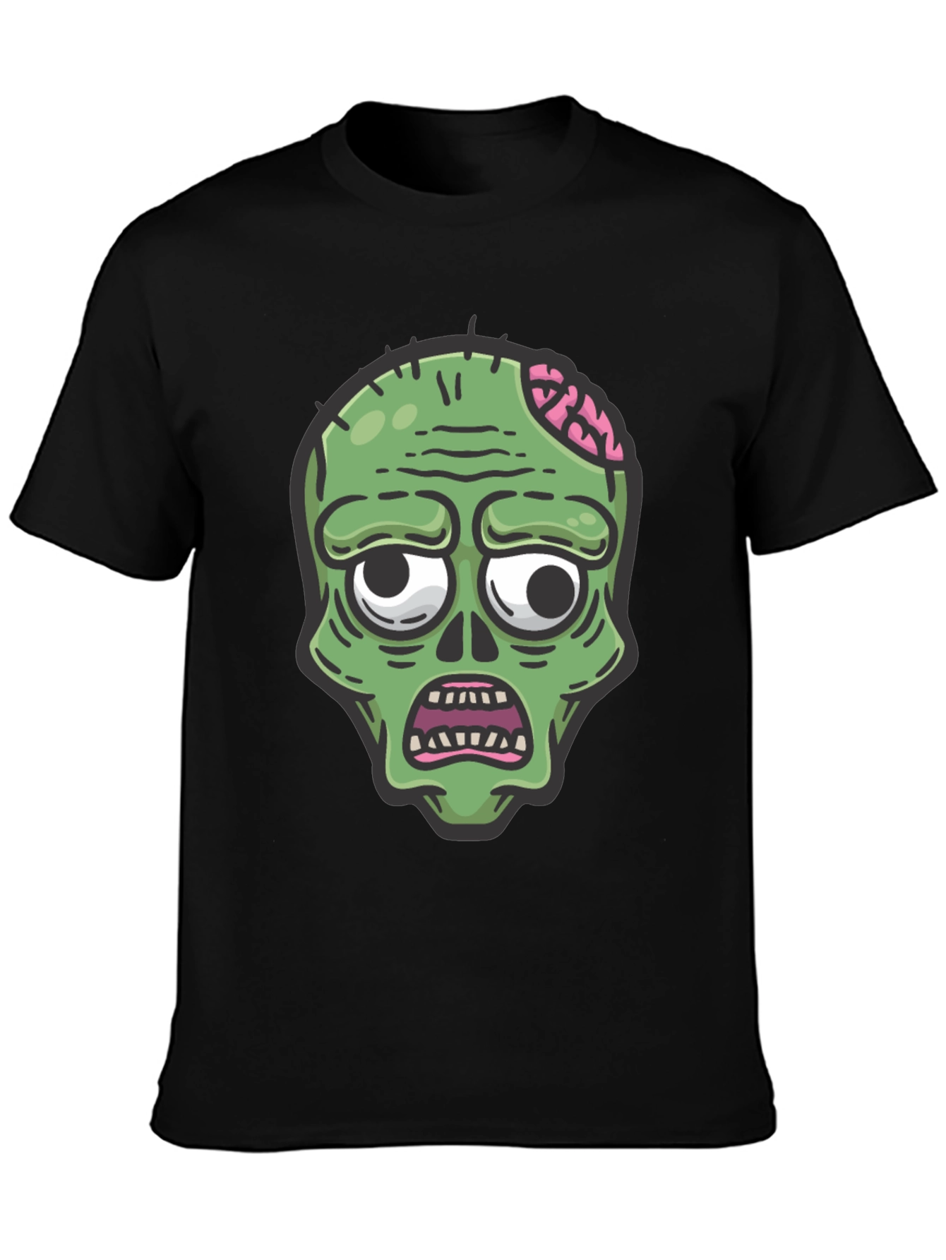 Zombie Graphic Tee - Halloween Mens Black T-Shirt