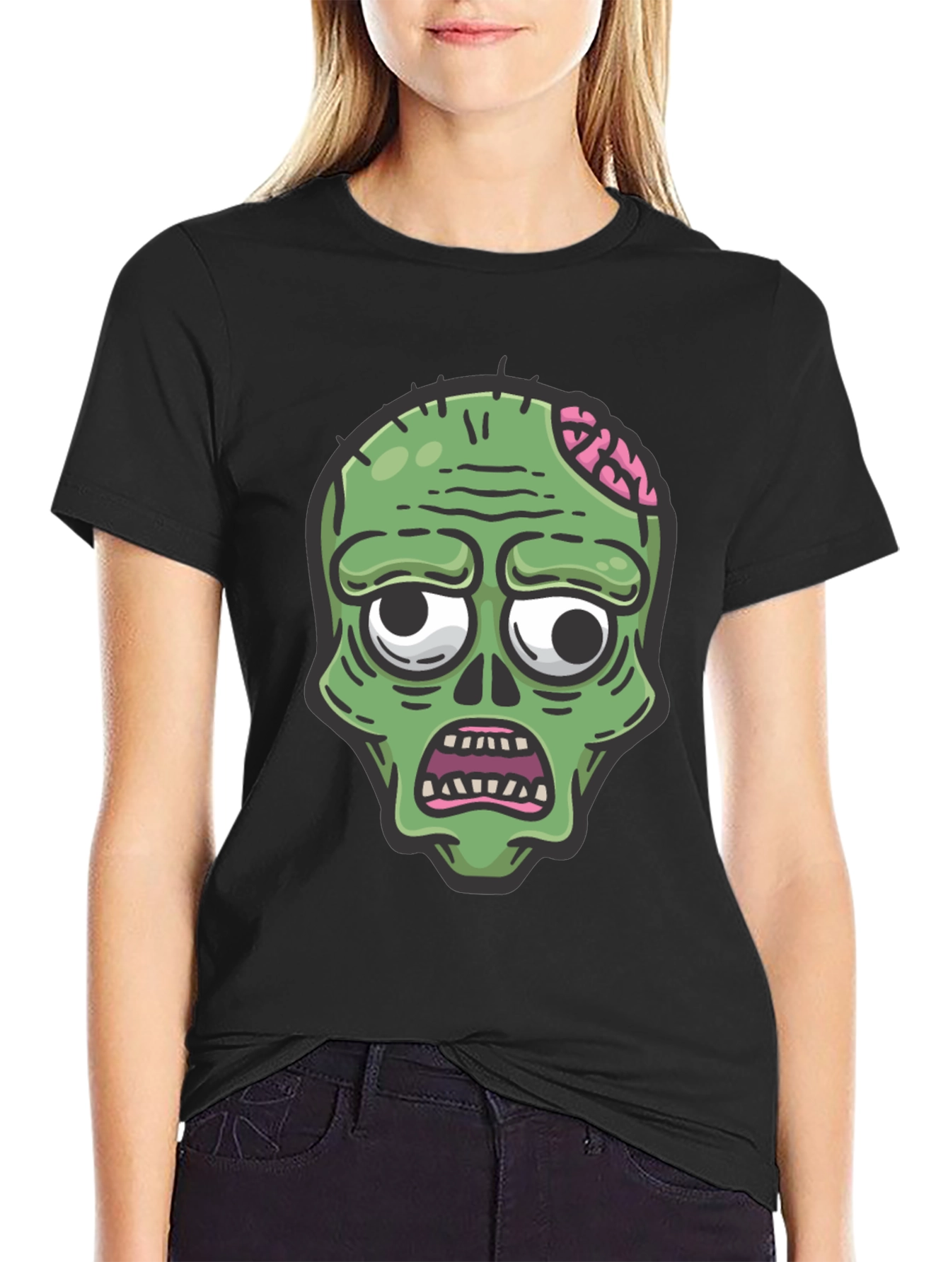 Zombie Graphic Tee - Halloween Mens Black T-Shirt