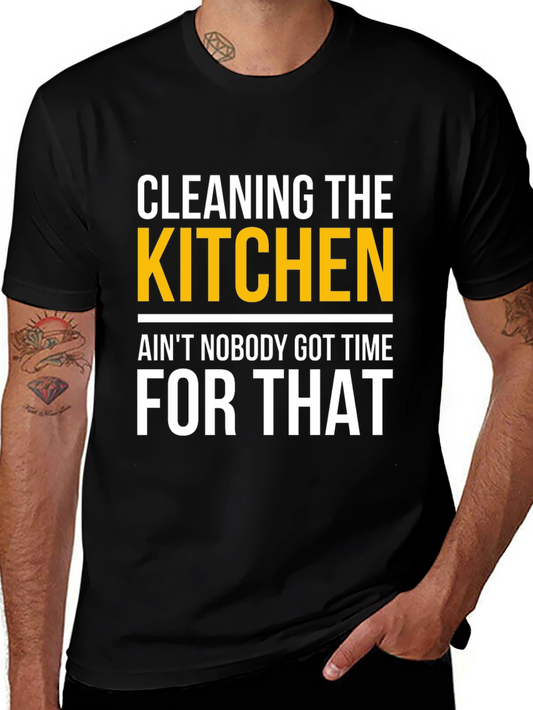 Funny Cleaning the Kitchen T-Shirt - Novelty Graphic Tee