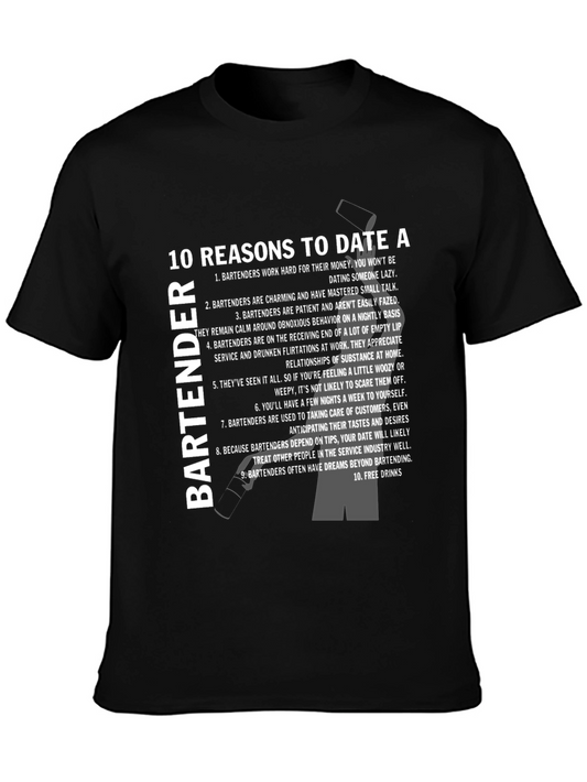 10 Reasons to Date a Bartender T-Shirt - Black
