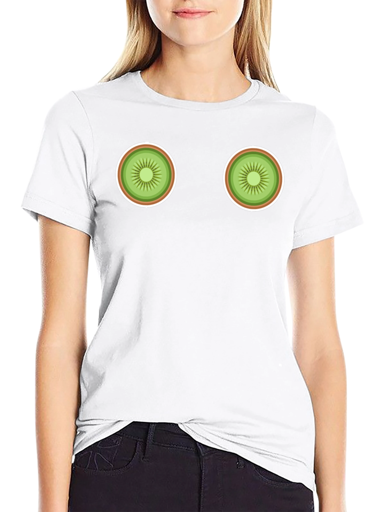 Kiwi Slice Graphic Black T-Shirt
