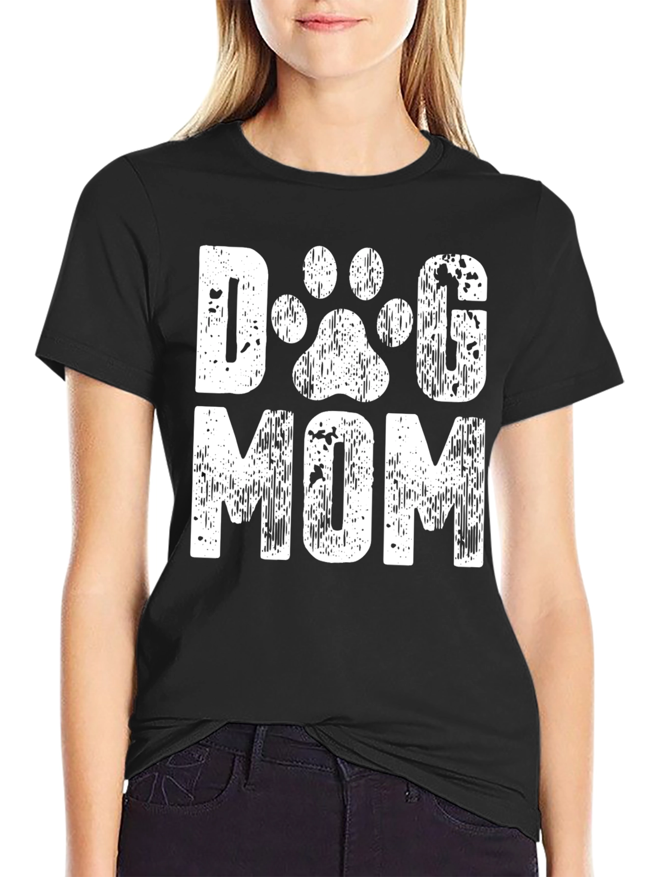 Dog Mom Graphic T-Shirt - Black