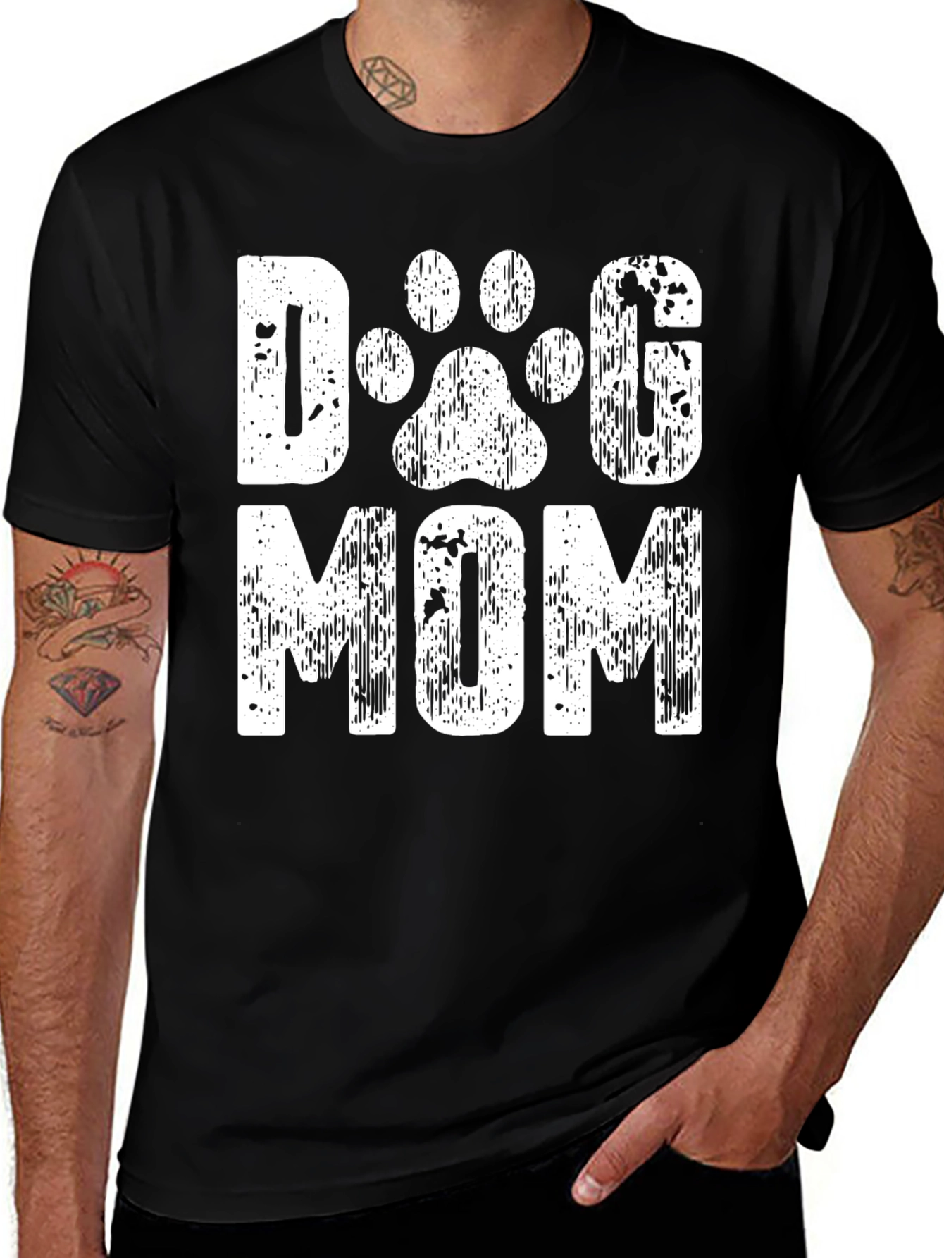 Dog Mom Graphic T-Shirt - Black