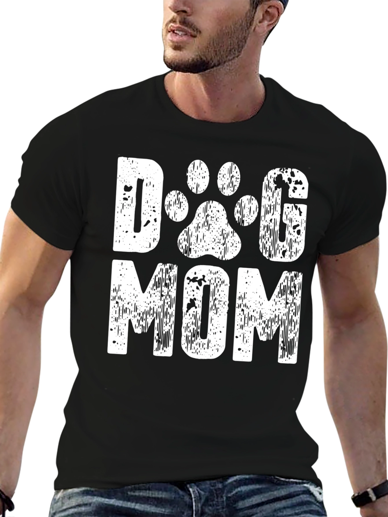 Dog Mom Graphic T-Shirt - Black