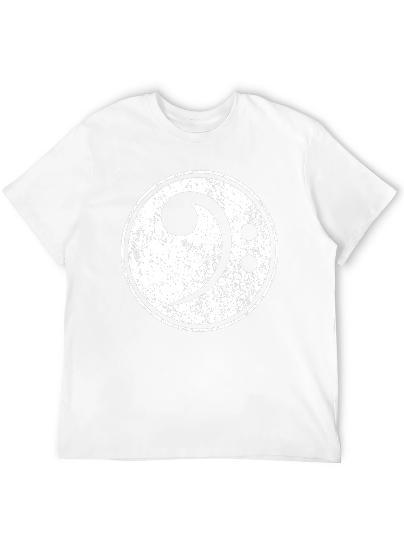 Bass Clef Distressed Graphic Black T-Shirt