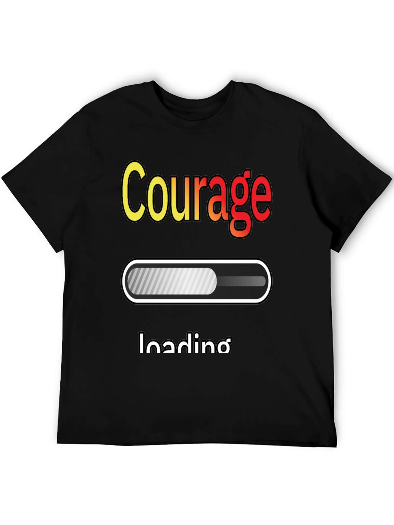 Courage Loading Graphic T-Shirt - Black