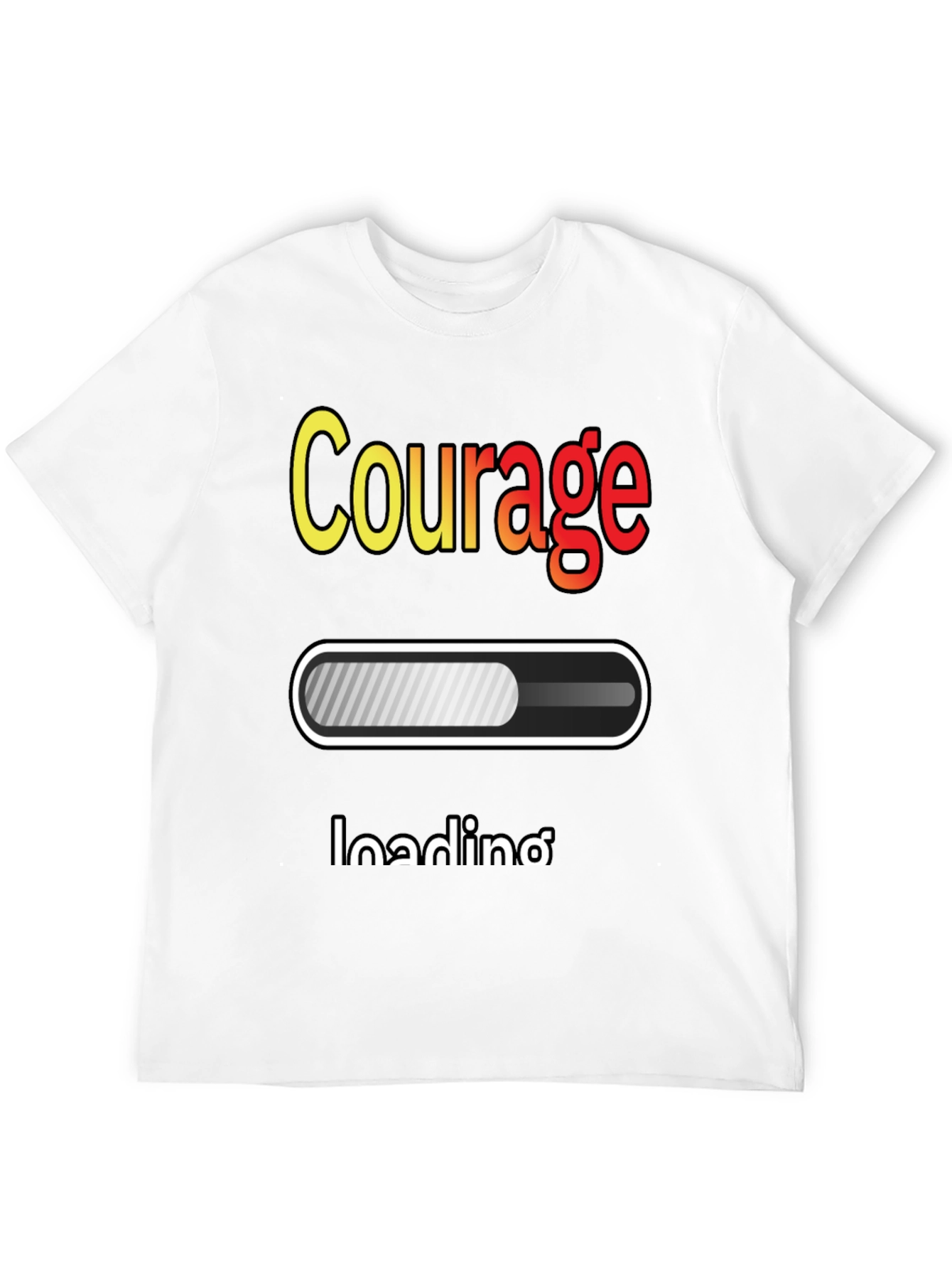 Courage Loading Graphic T-Shirt - Black