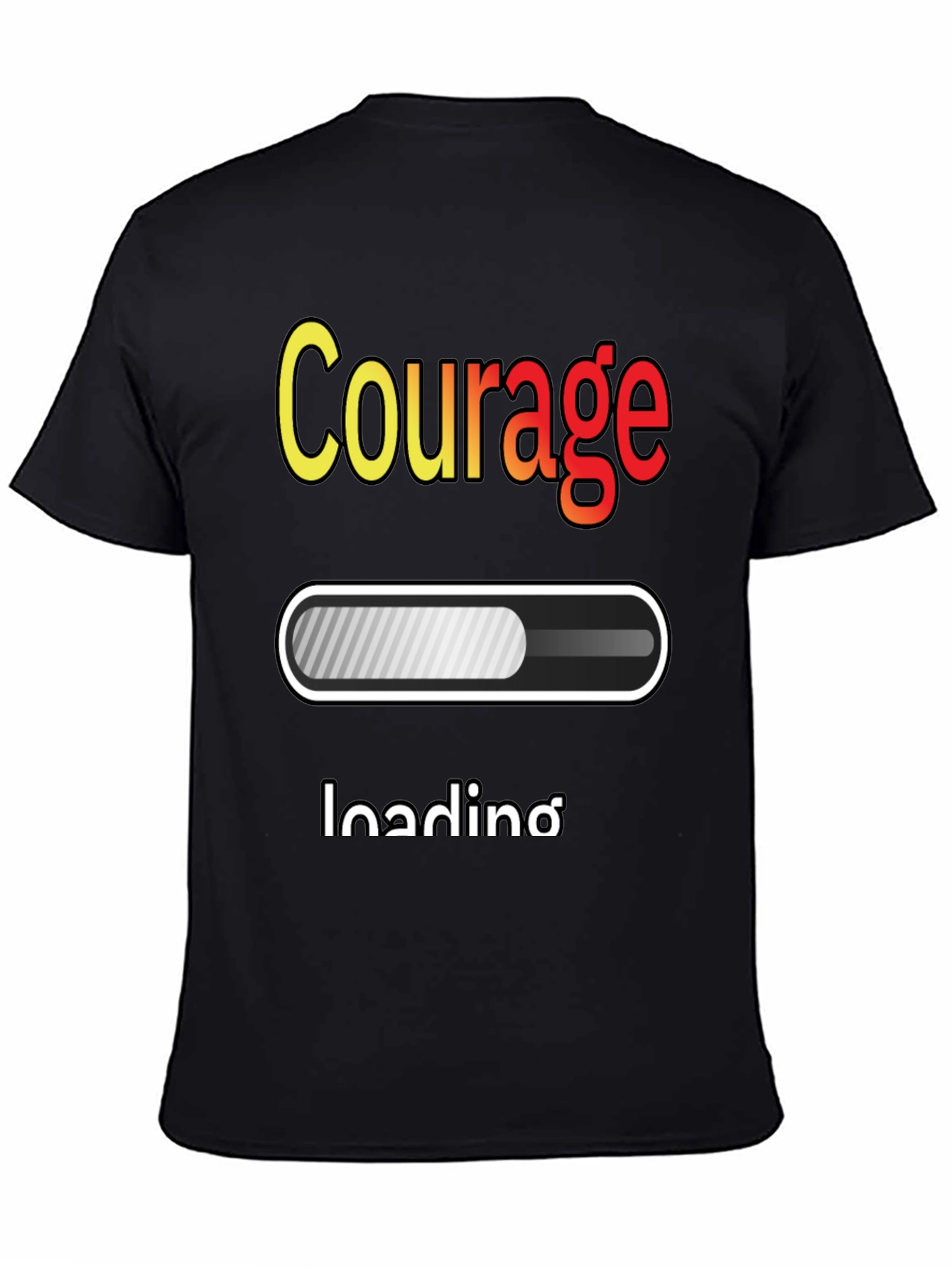 Courage Loading Graphic T-Shirt - Black