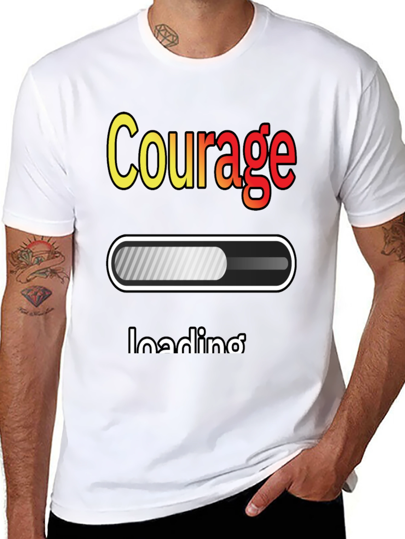 Courage Loading Graphic T-Shirt - Black