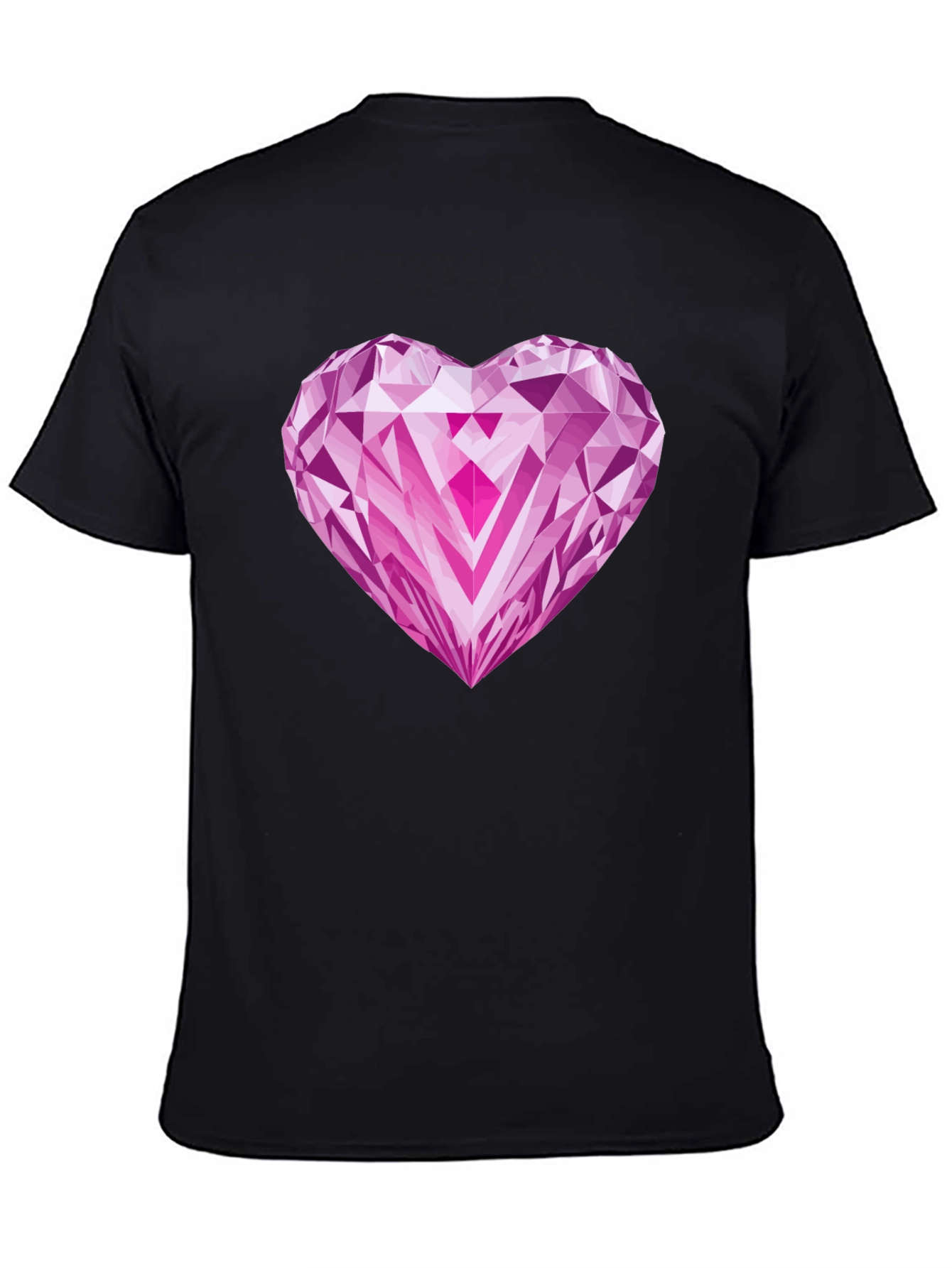 Heart Diamond Graphic Tee - Stylish Black T-Shirt